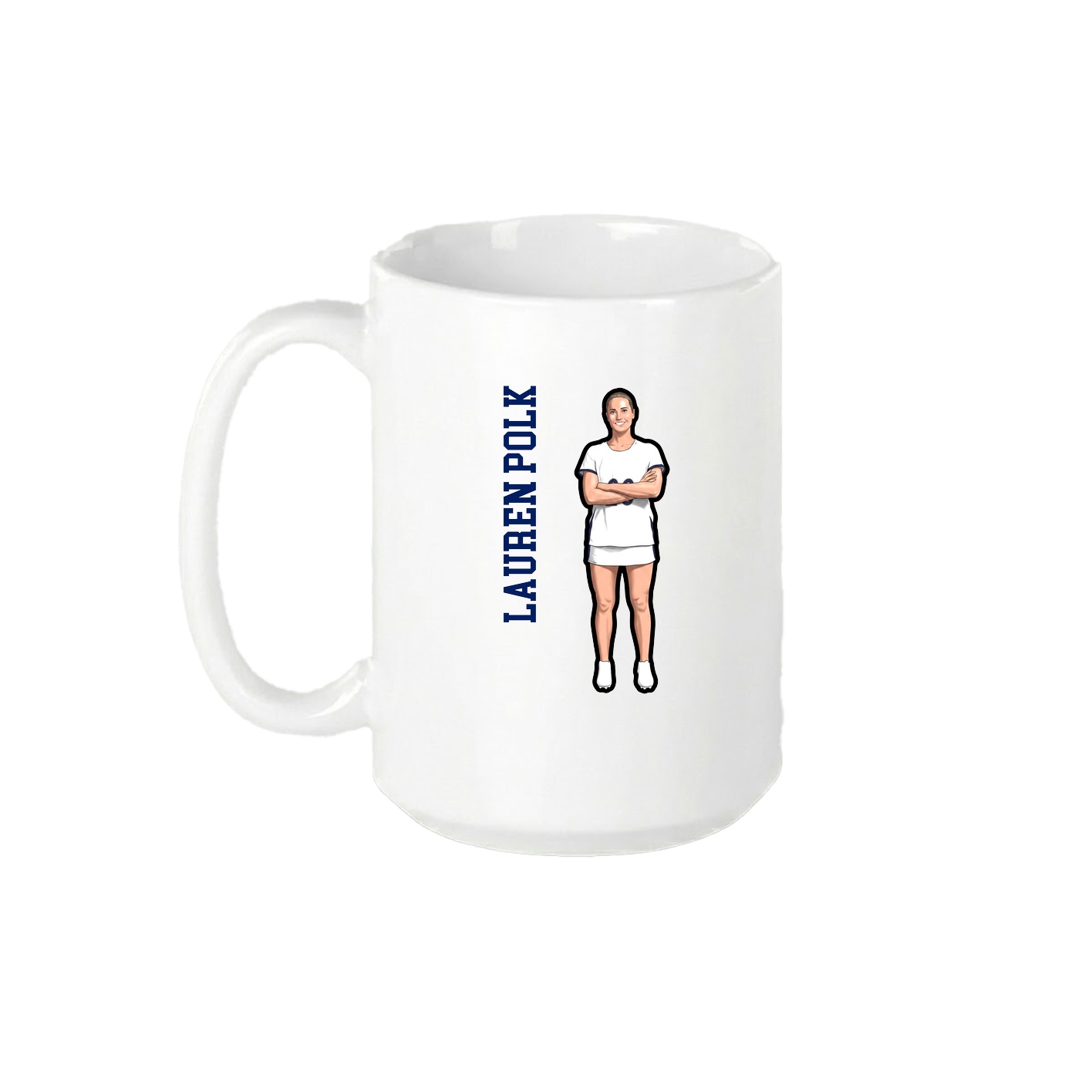 15oz Coffee Mug — Name Vertical in White
