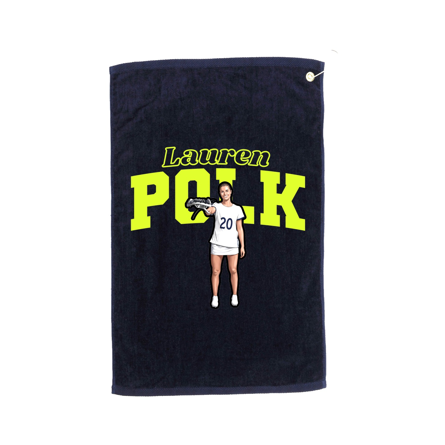 Golf Towel — Name Arch in Navy