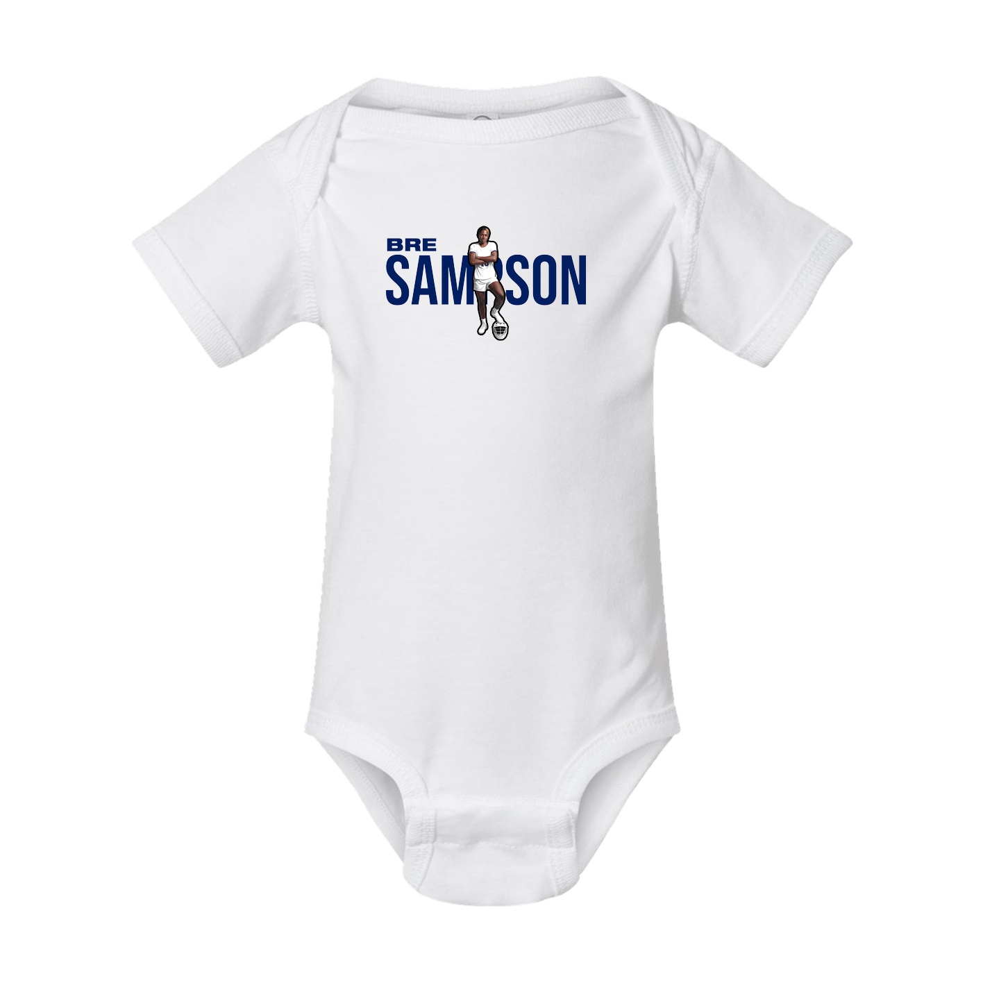 Baby Onesie — Player Name in White