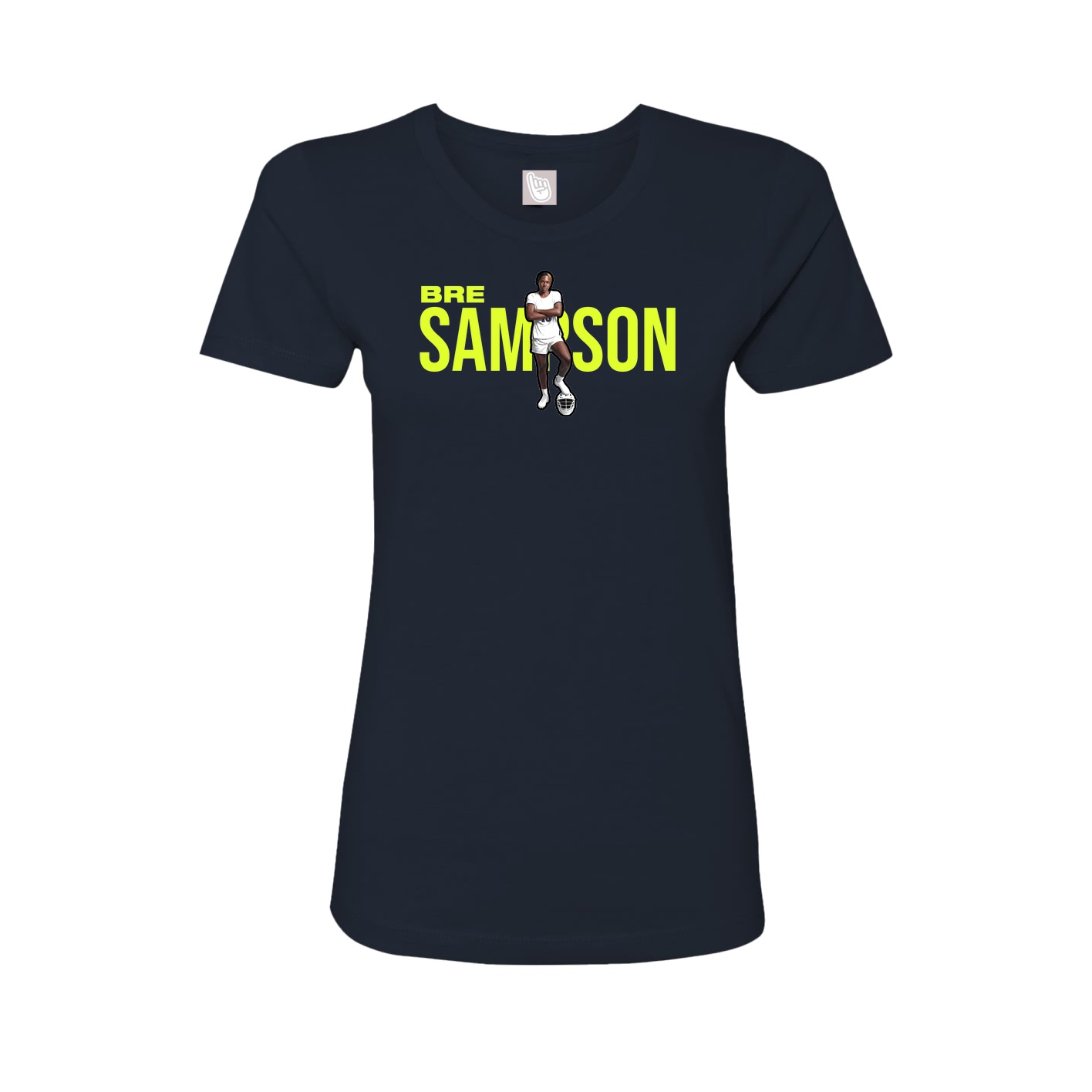 Fitted Women's Tee — Player Name in Navy