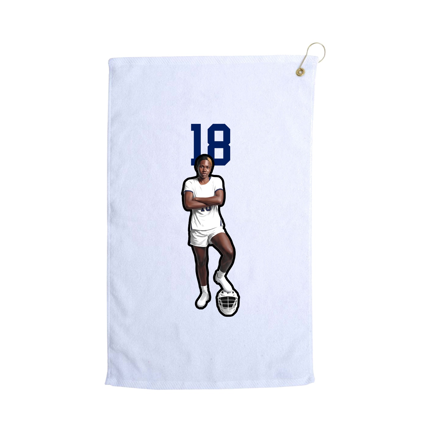 Golf Towel — Number Top in White