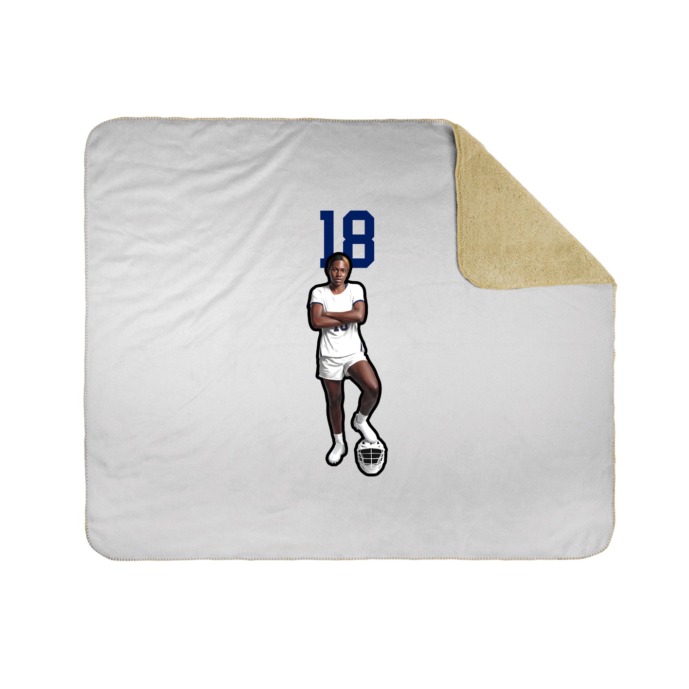 Throw Blanket — Number Top in White