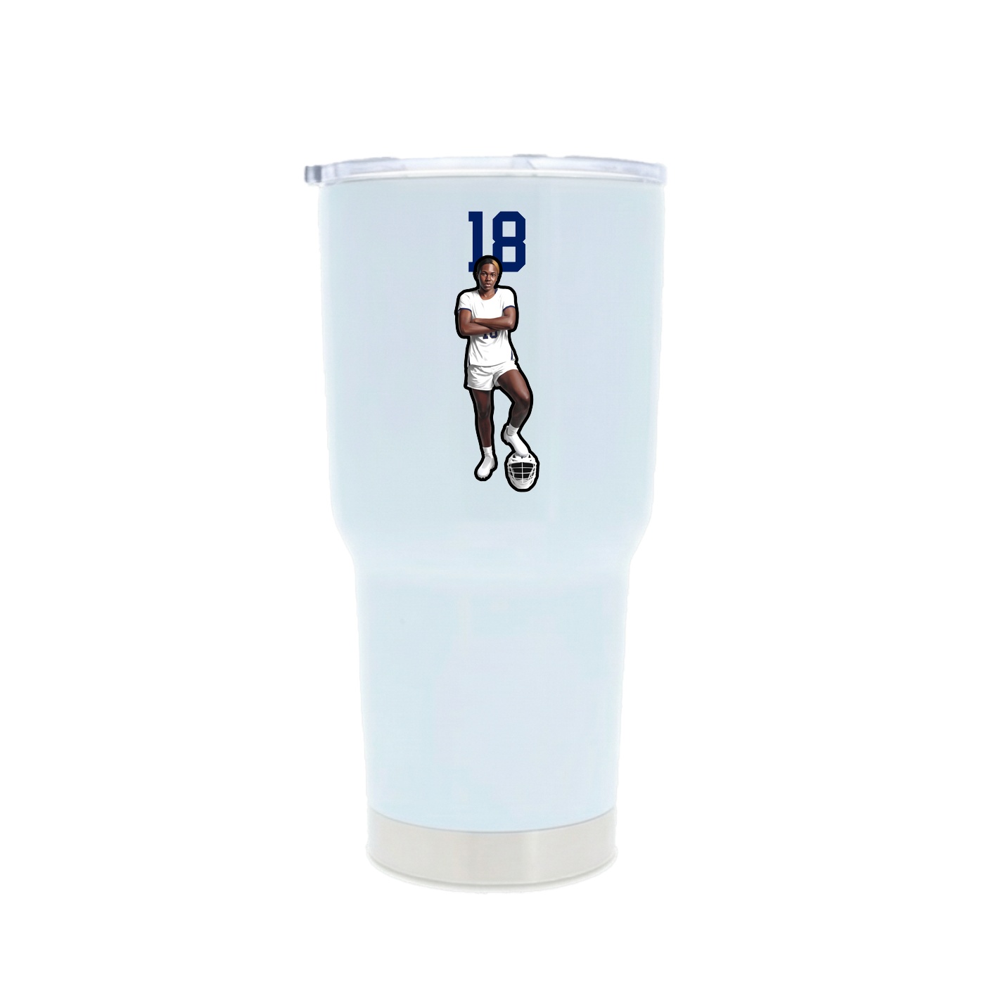 30oz Stainless Steel Tumbler — Number Top in White