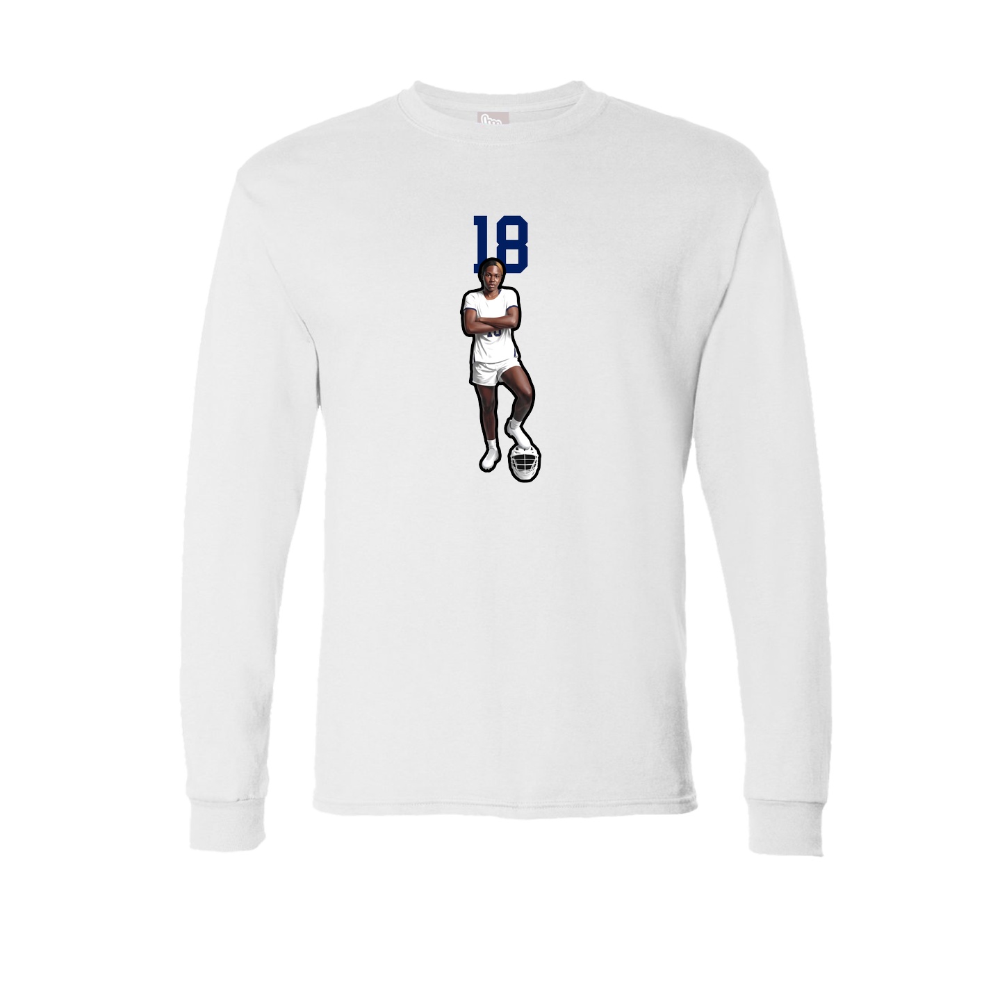 Long Sleeve Tee — Number Top in White