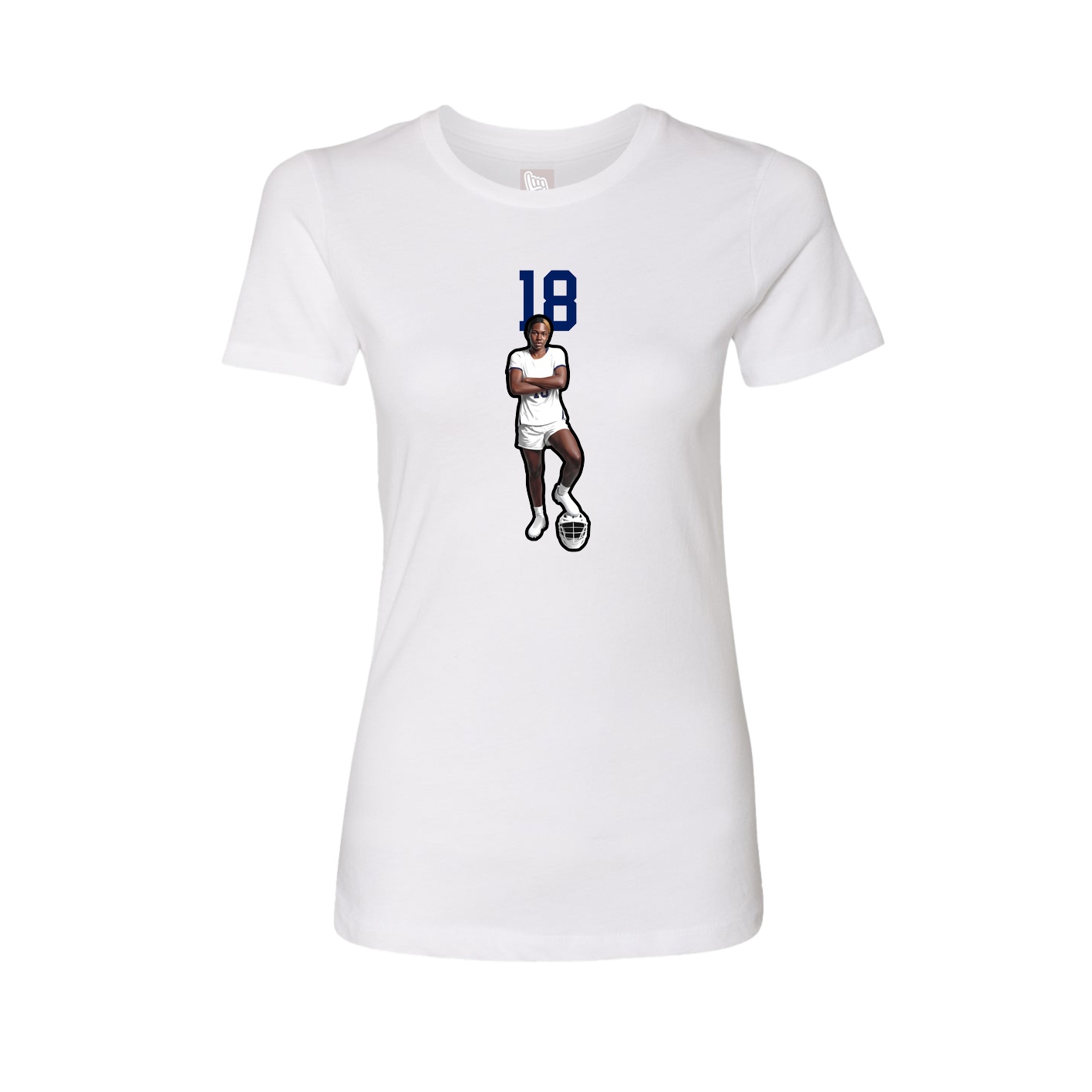 Fitted Women's Tee — Number Top in White