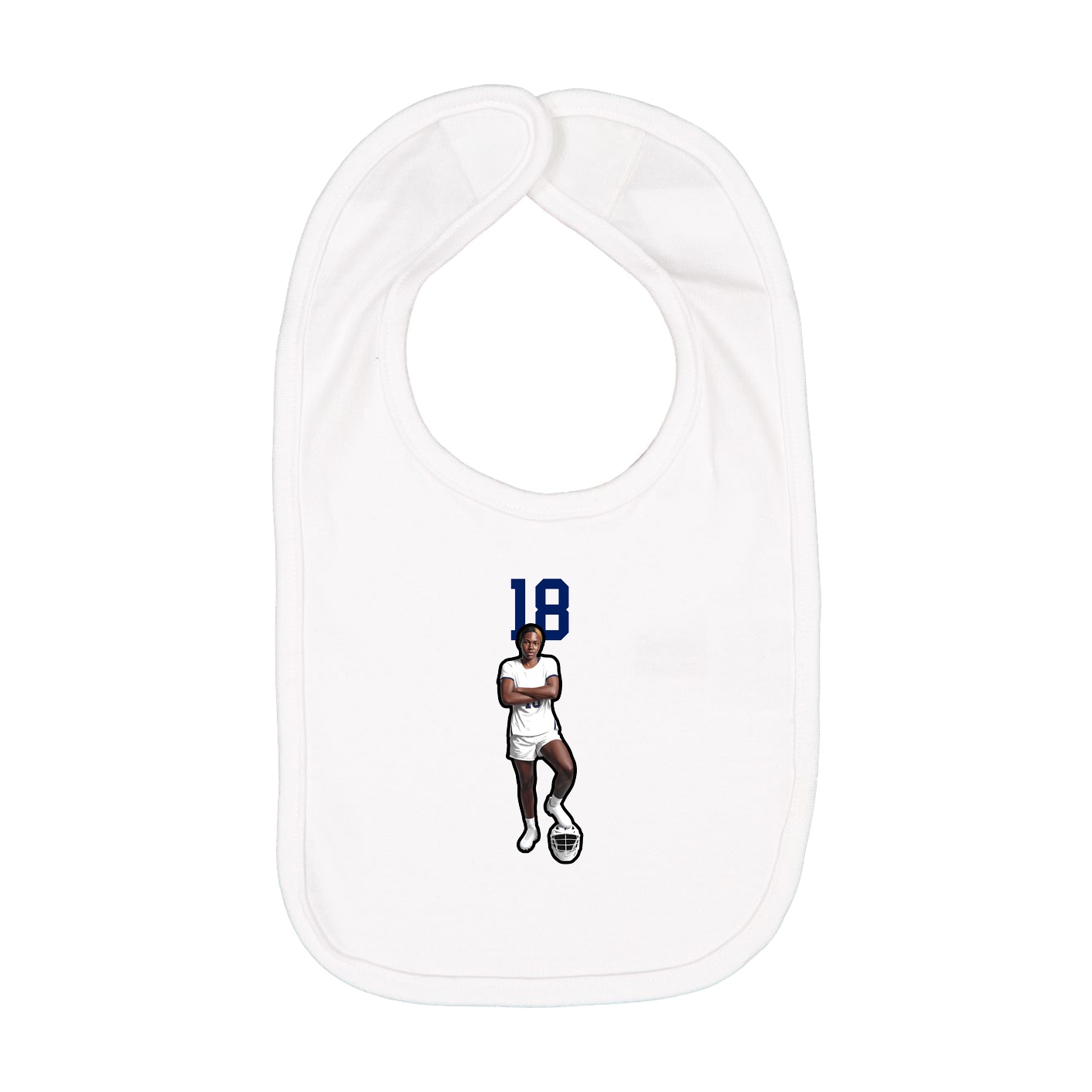Infant Bib — Number Top in White