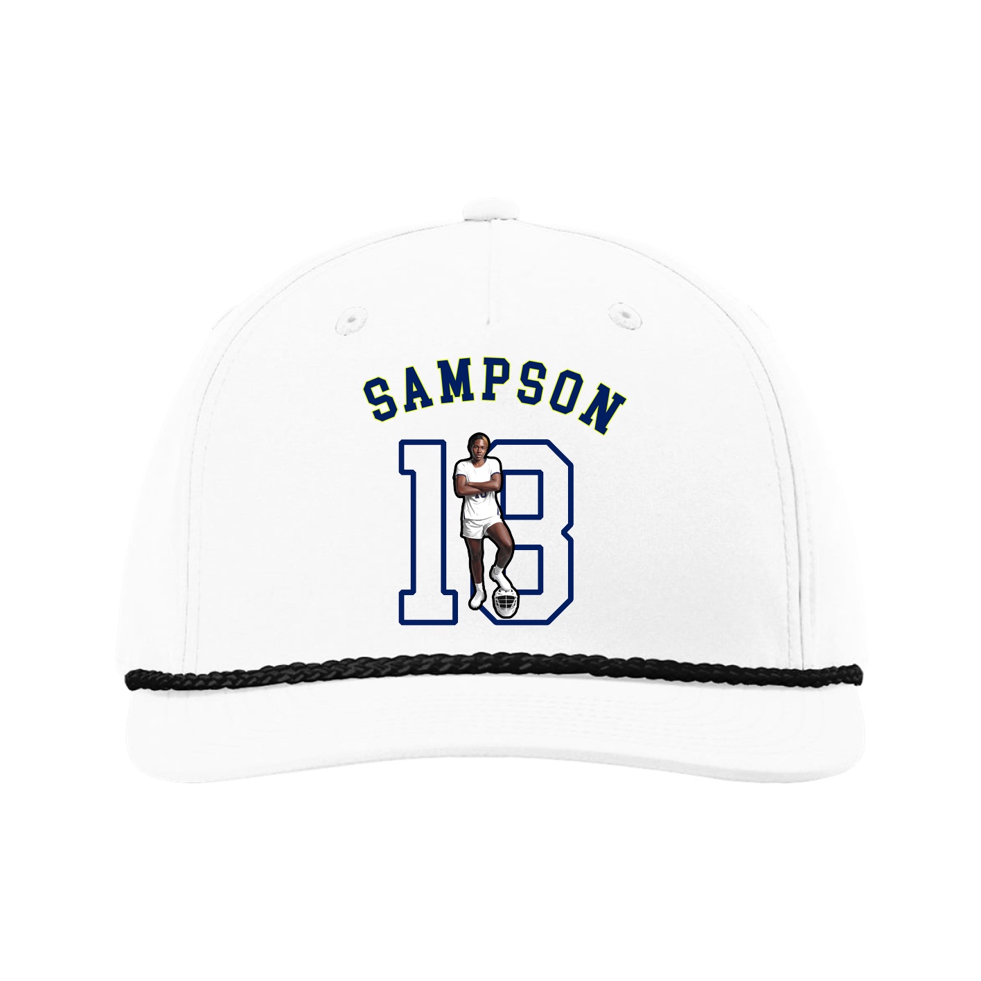Five-Panel Classic Rope Cap — Shirsey Arch in White