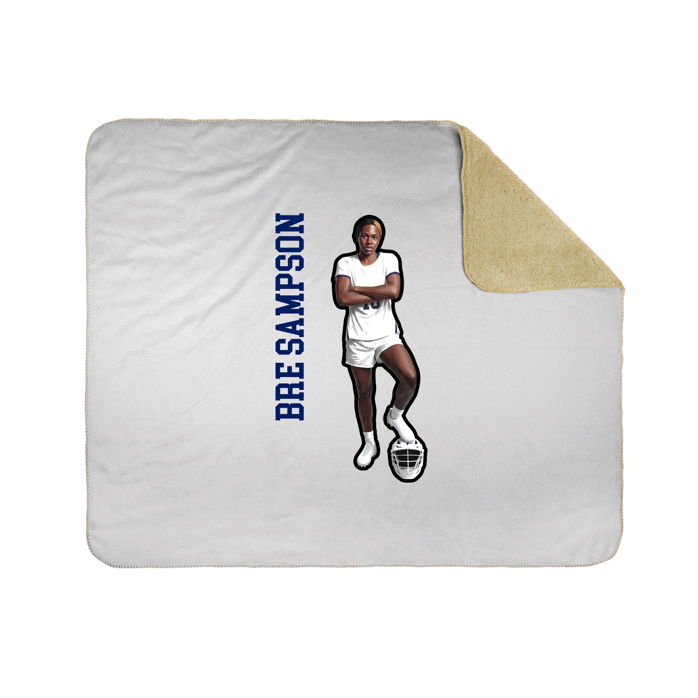 Throw Blanket — Name Vertical in White