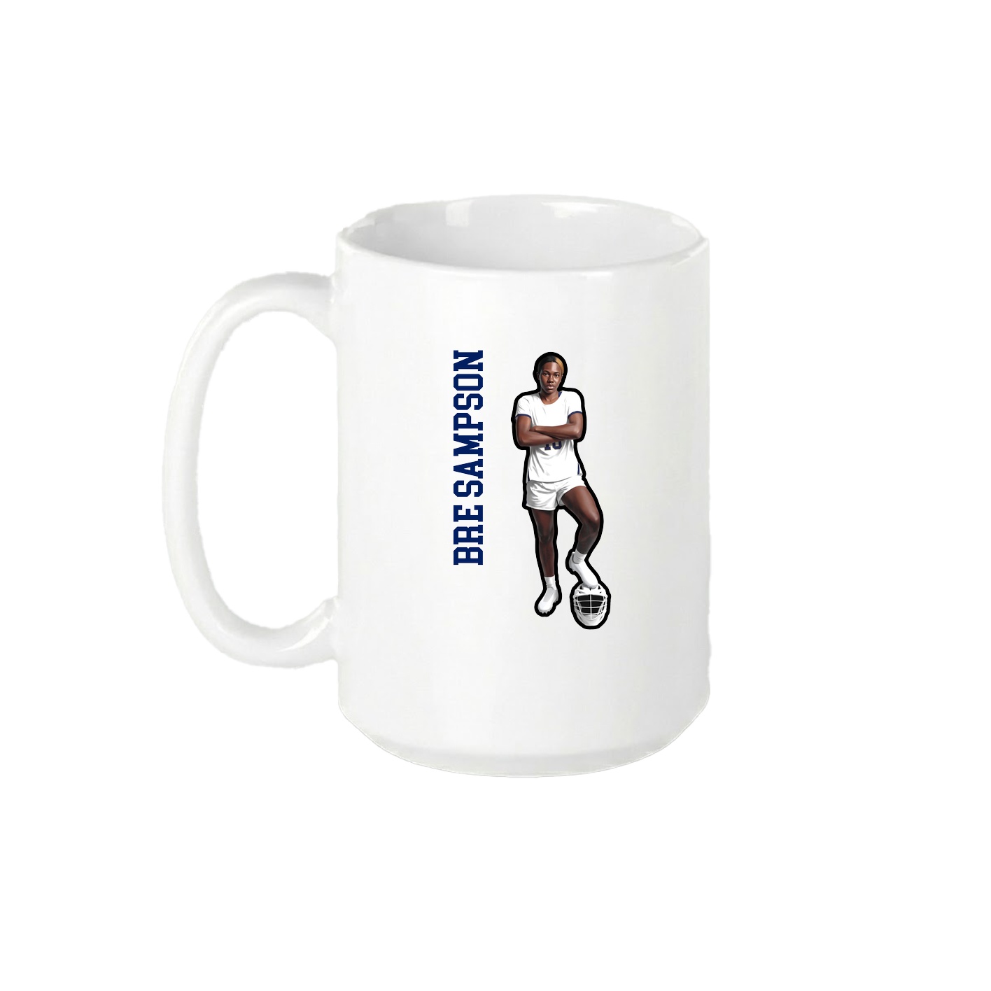 15oz Coffee Mug — Name Vertical in White