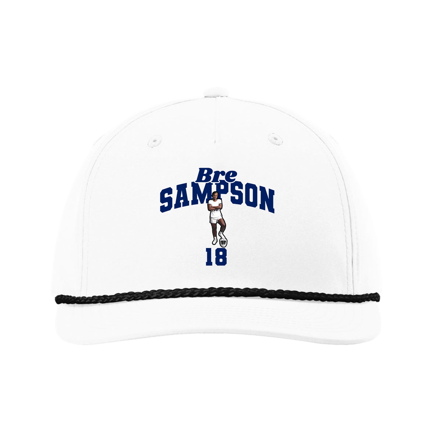 Five-Panel Classic Rope Cap — Signature Arch in White