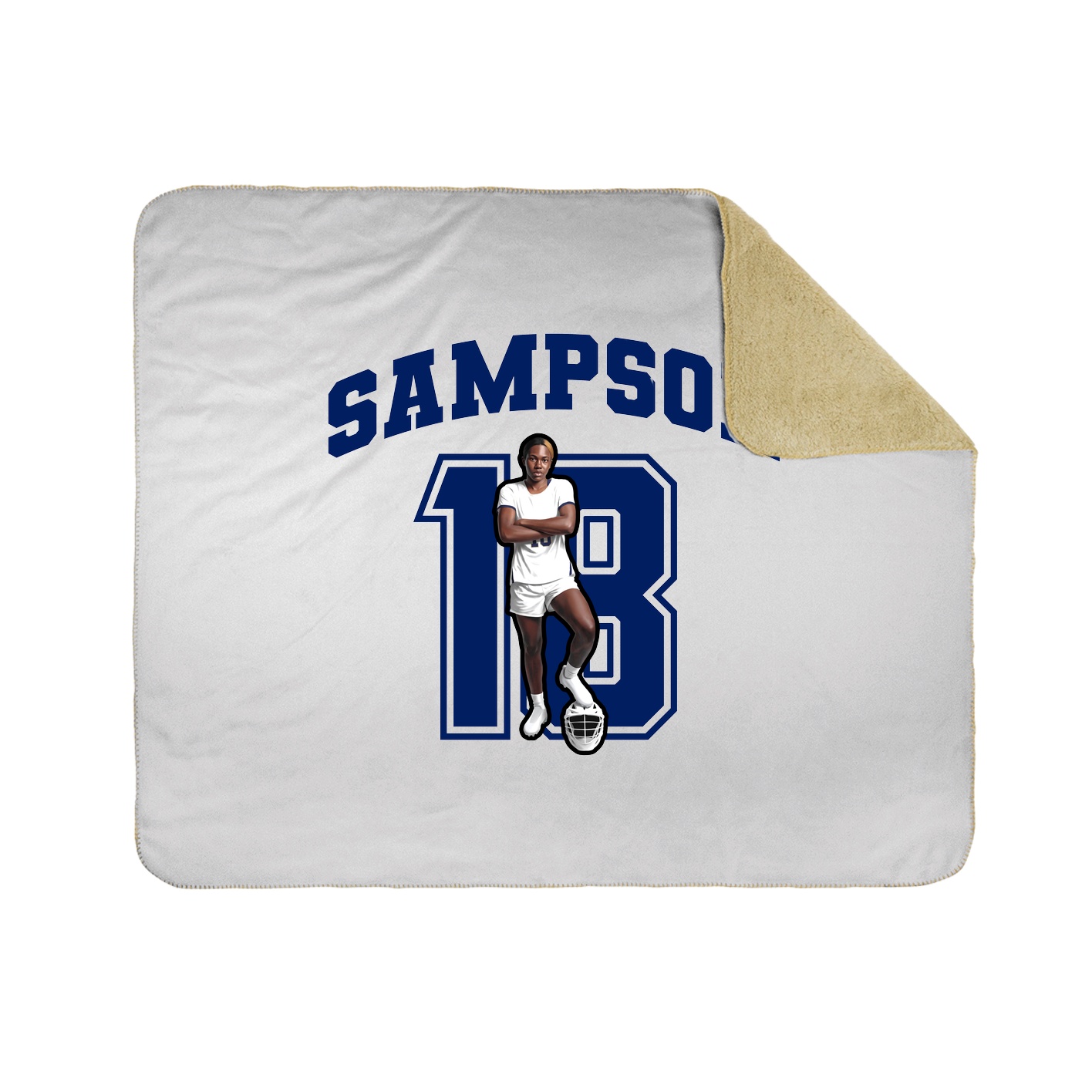 Throw Blanket — Number in White