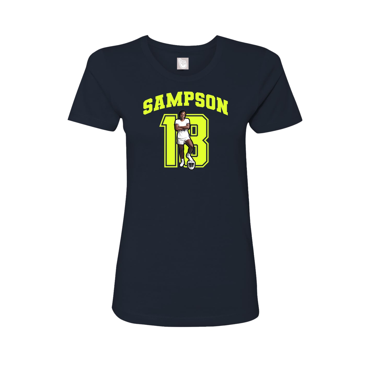 Fitted Women's Tee — Number in Navy