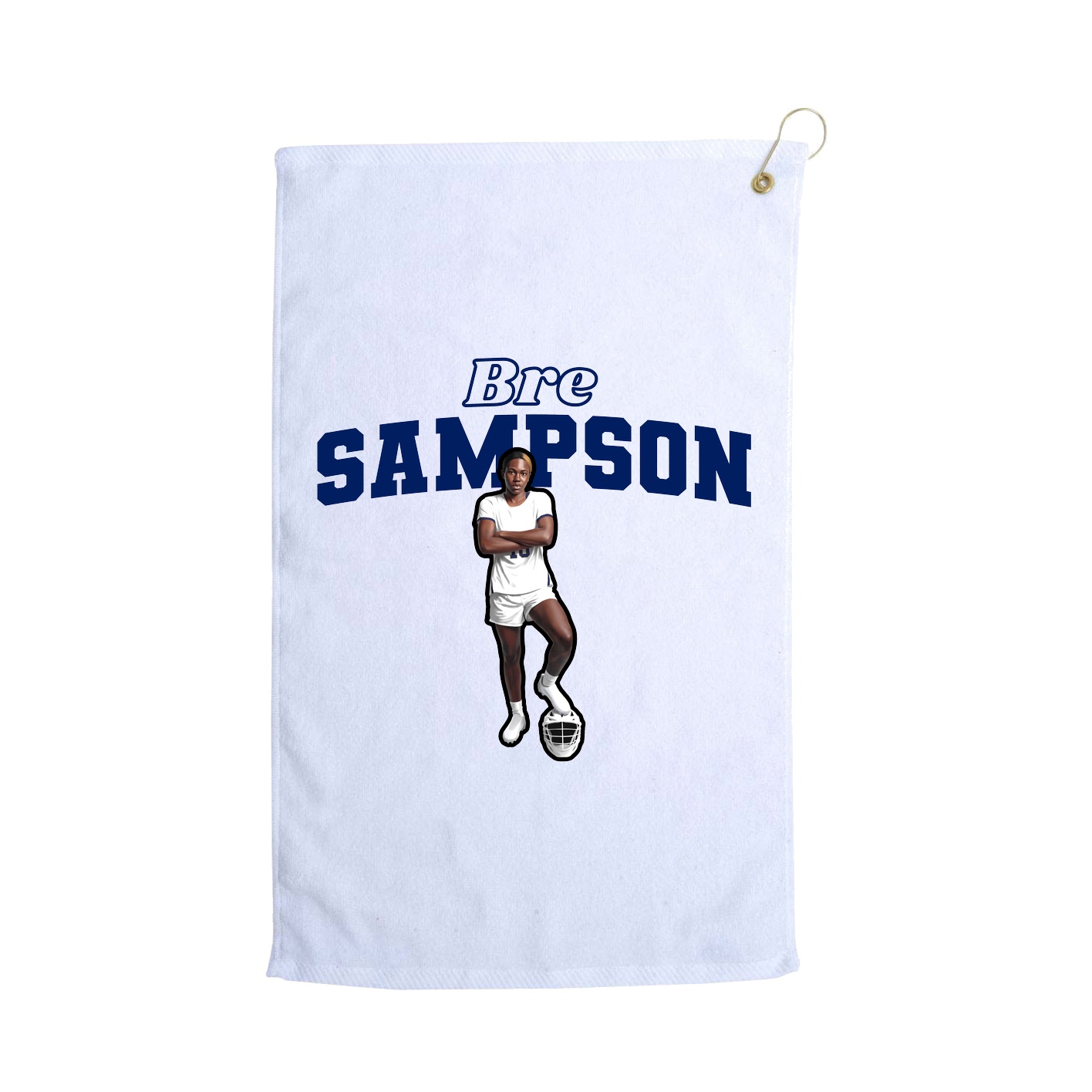 Golf Towel — Name Arch in White