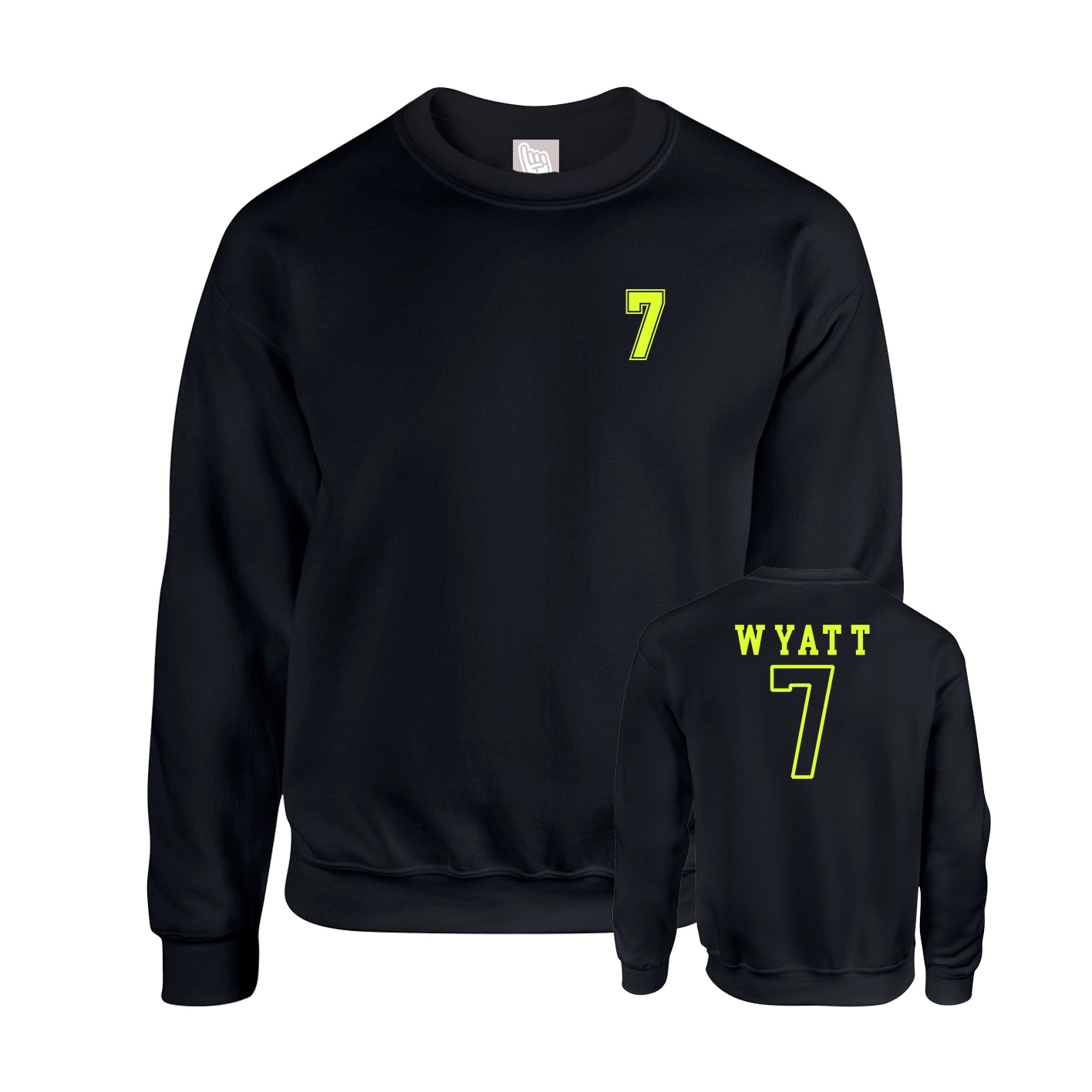 Fleece Crew — Chest Back in Black