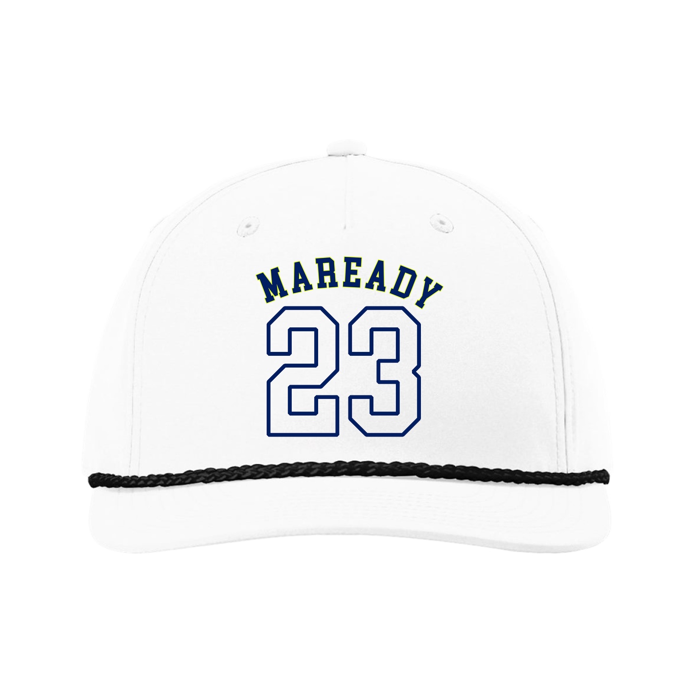 Five-Panel Classic Rope Cap — Shirsey Arch in White