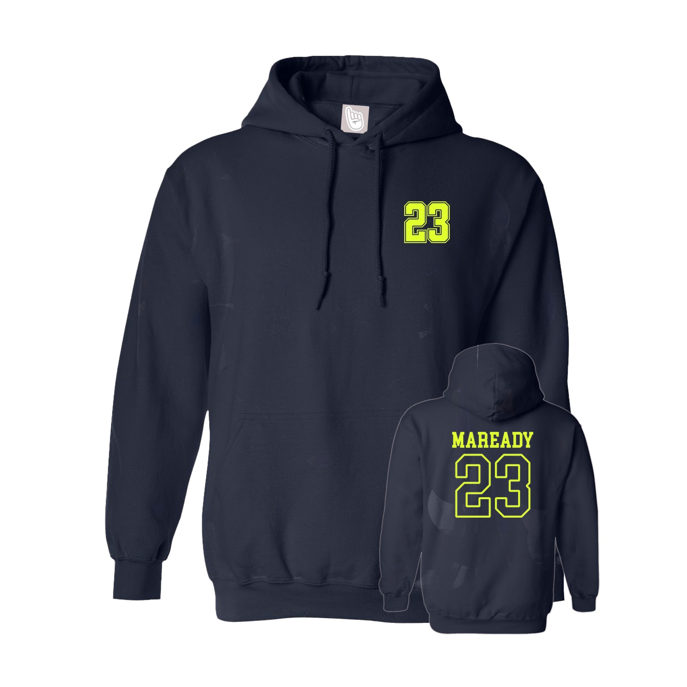 Hoodie — Chest Back in Navy