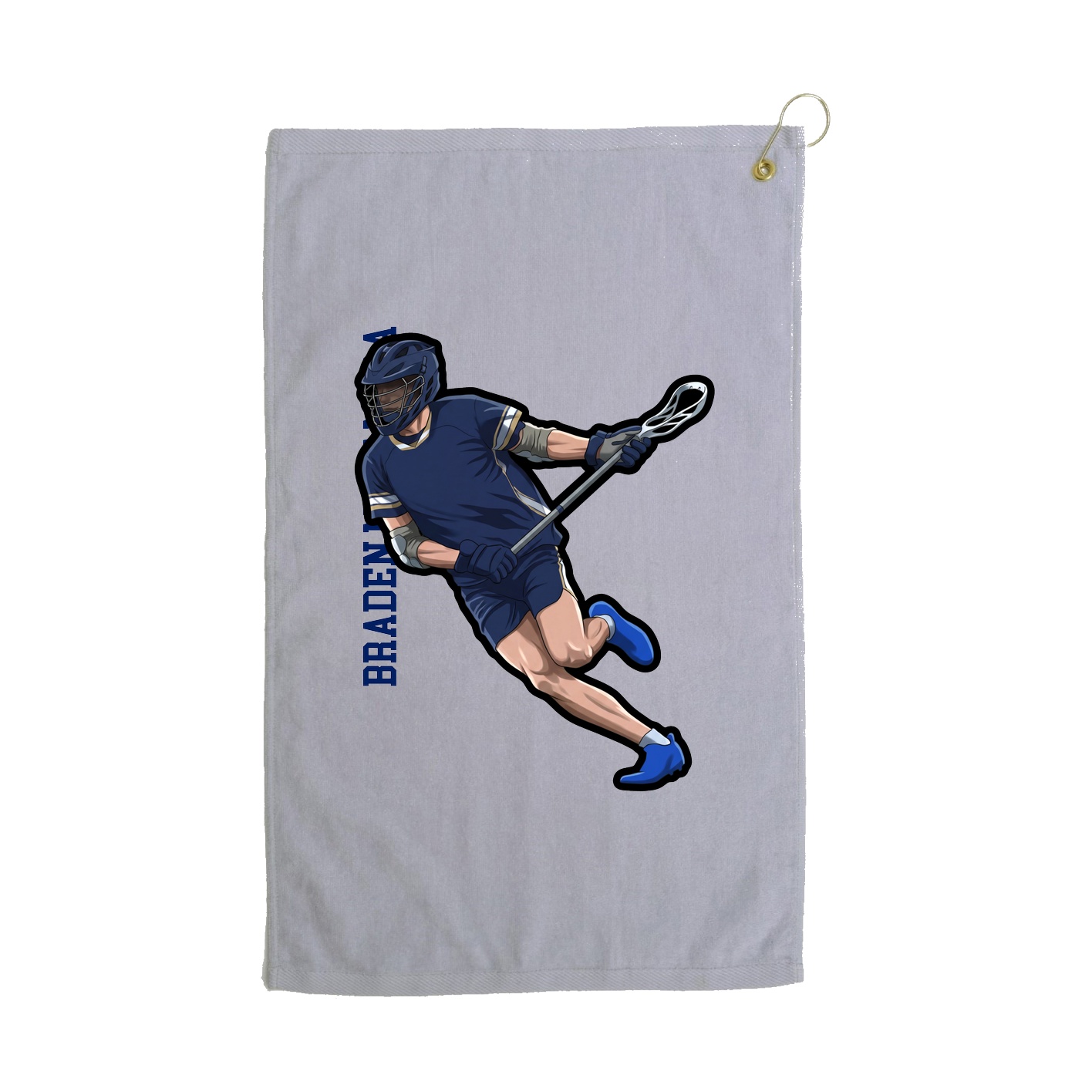 Golf Towel — Name Vertical in Grey