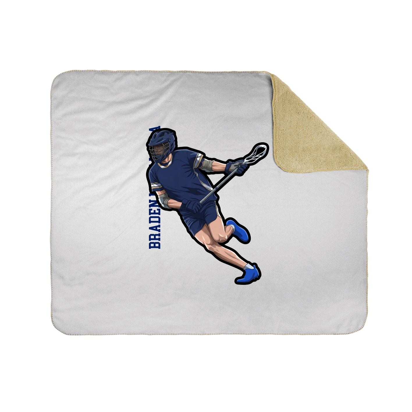 Throw Blanket — Name Vertical in White