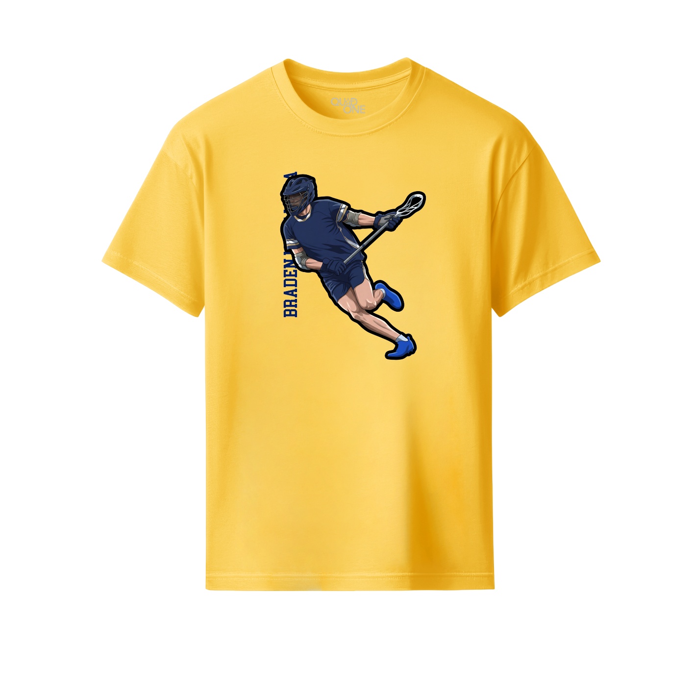 Youth Tee — Name Vertical in Yellow