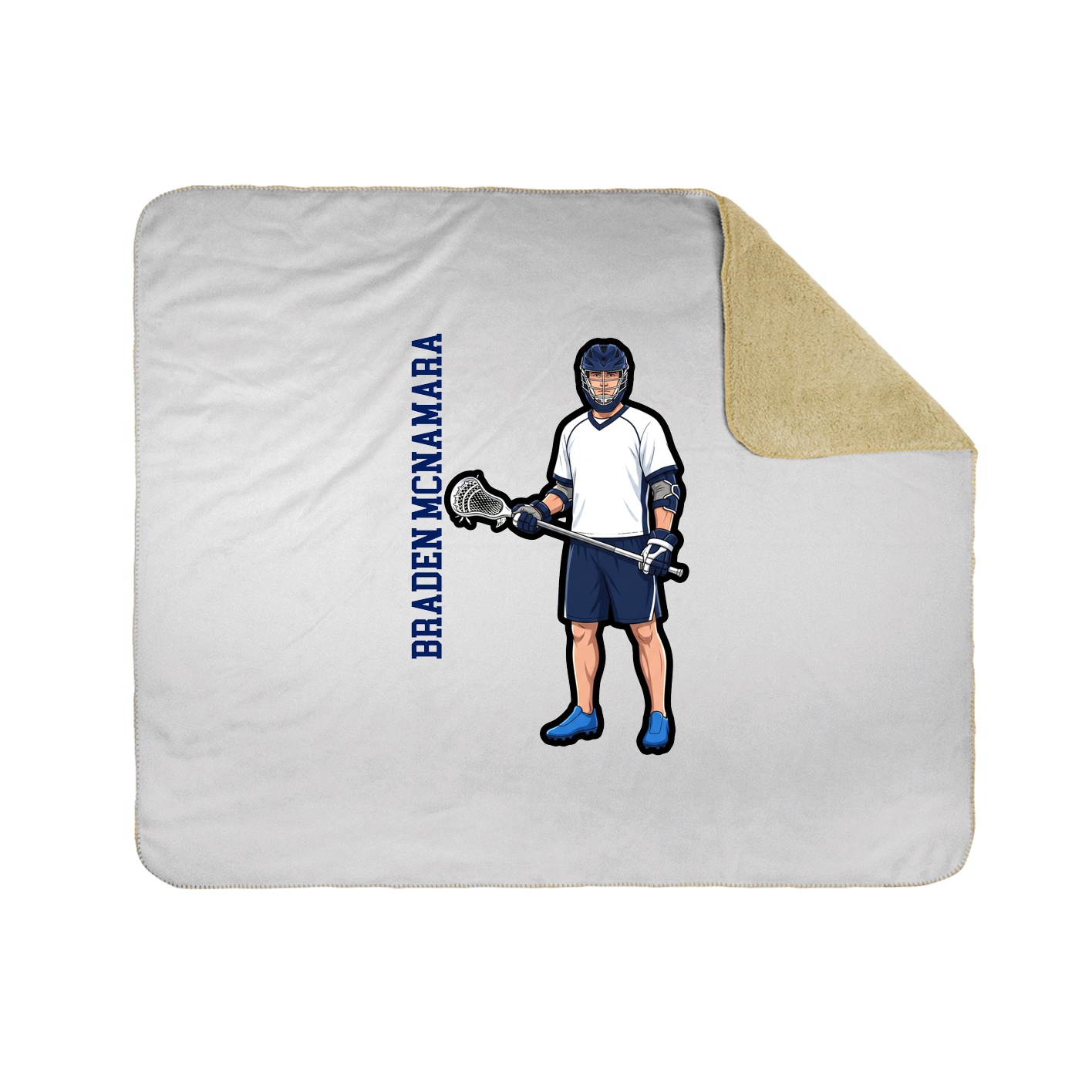 Throw Blanket — Name Vertical in White