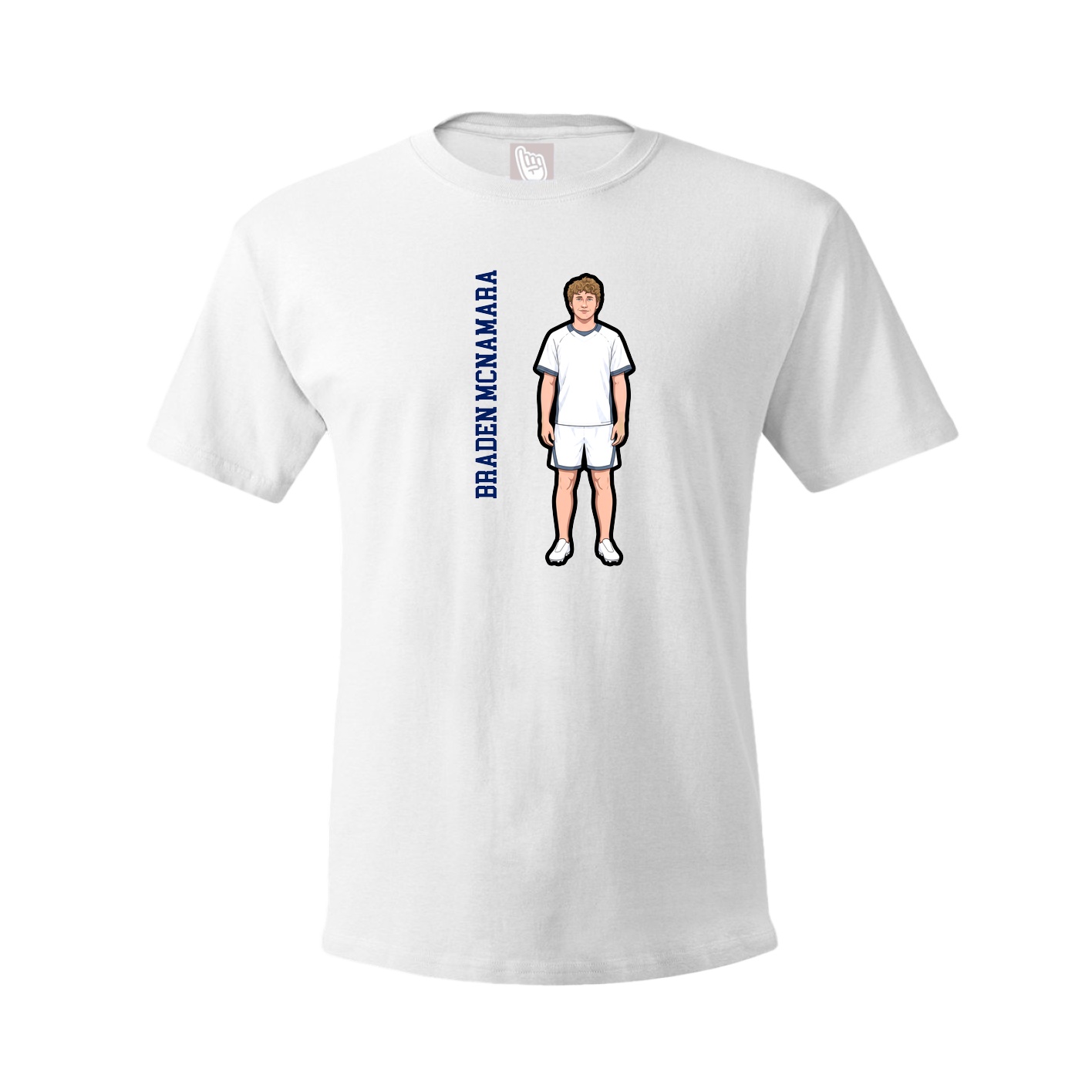 Youth Tee — Name Vertical in White