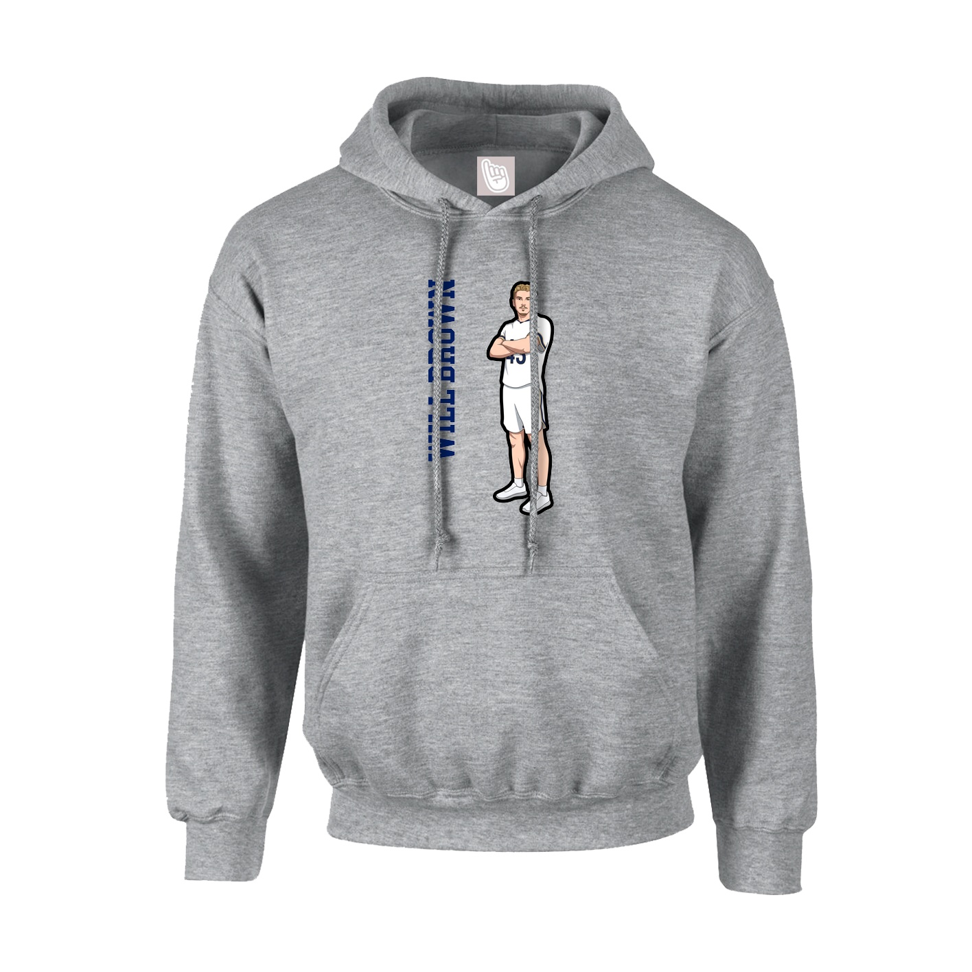 Hoodie — Name Vertical in Grey