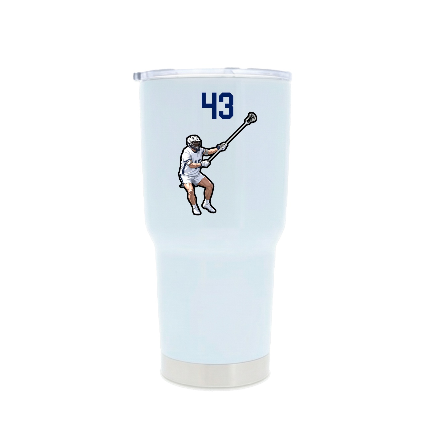30oz Stainless Steel Tumbler — Number Top in White