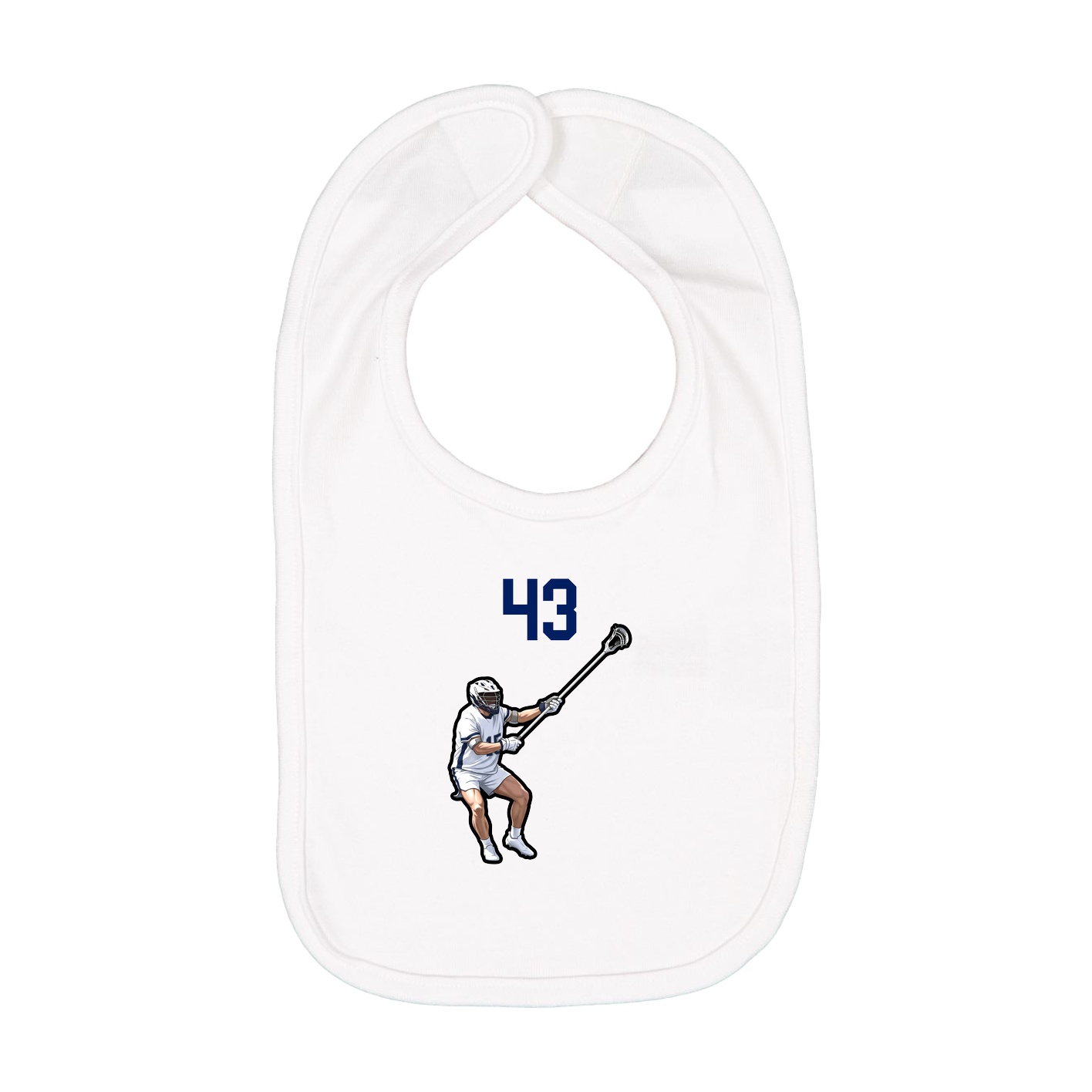 Infant Bib — Number Top in White