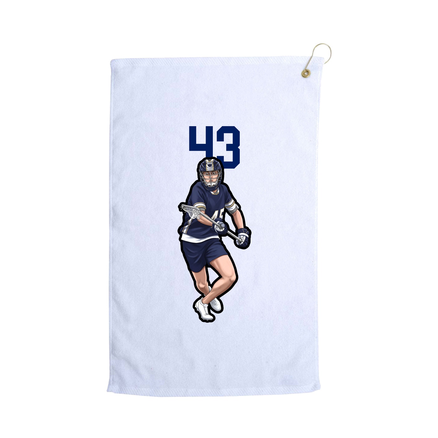 Golf Towel — Number Top in White