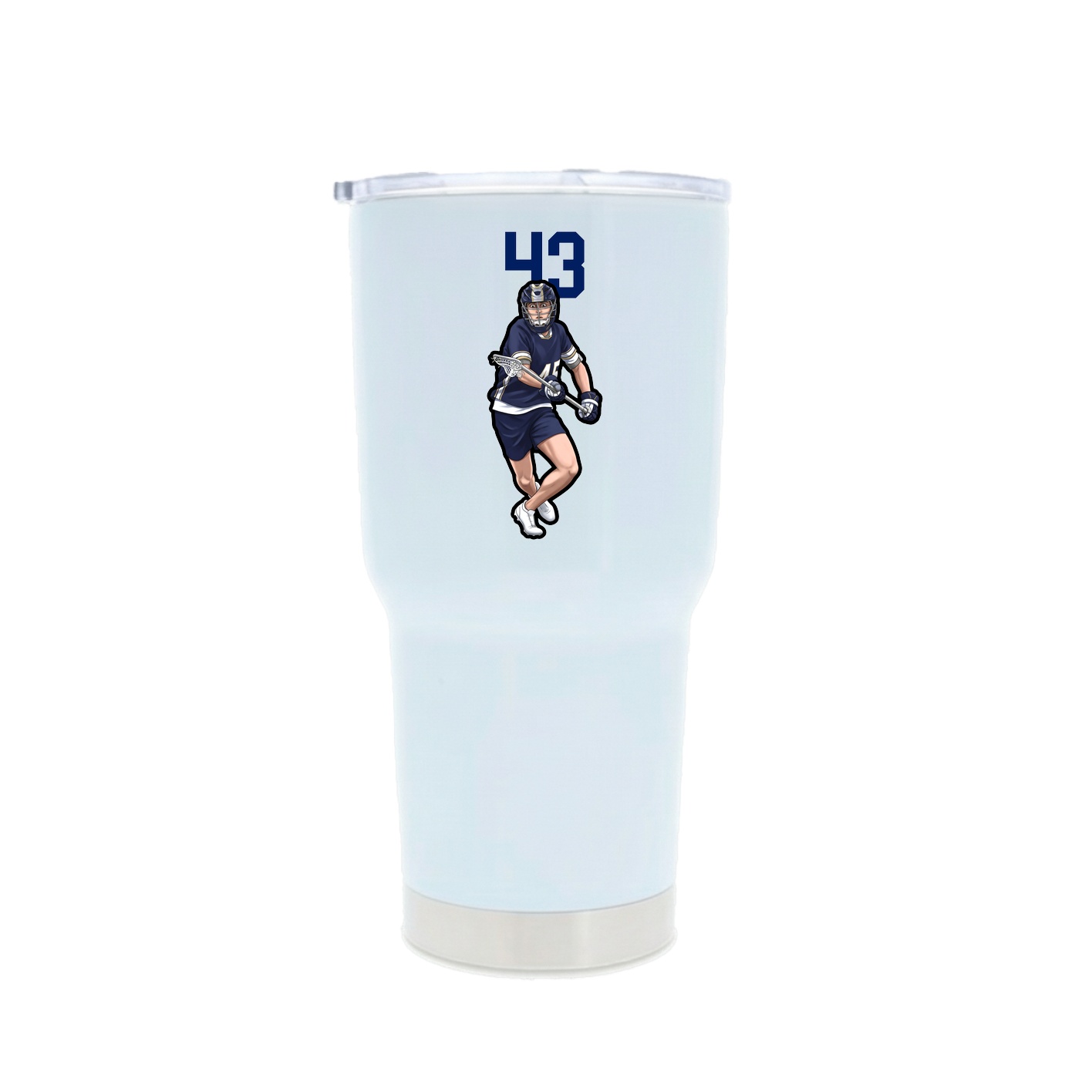 30oz Stainless Steel Tumbler — Number Top in White