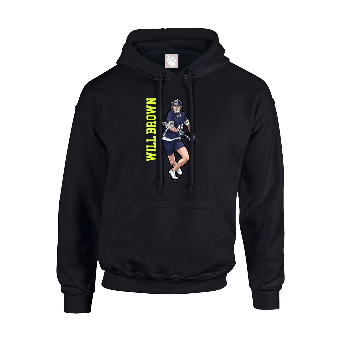 Hoodie — Name Vertical in Black