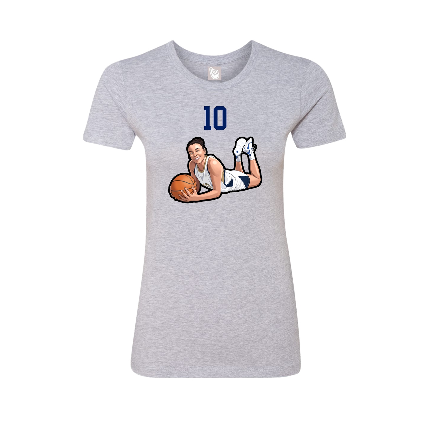 Fitted Women's Tee — Number Top in Grey
