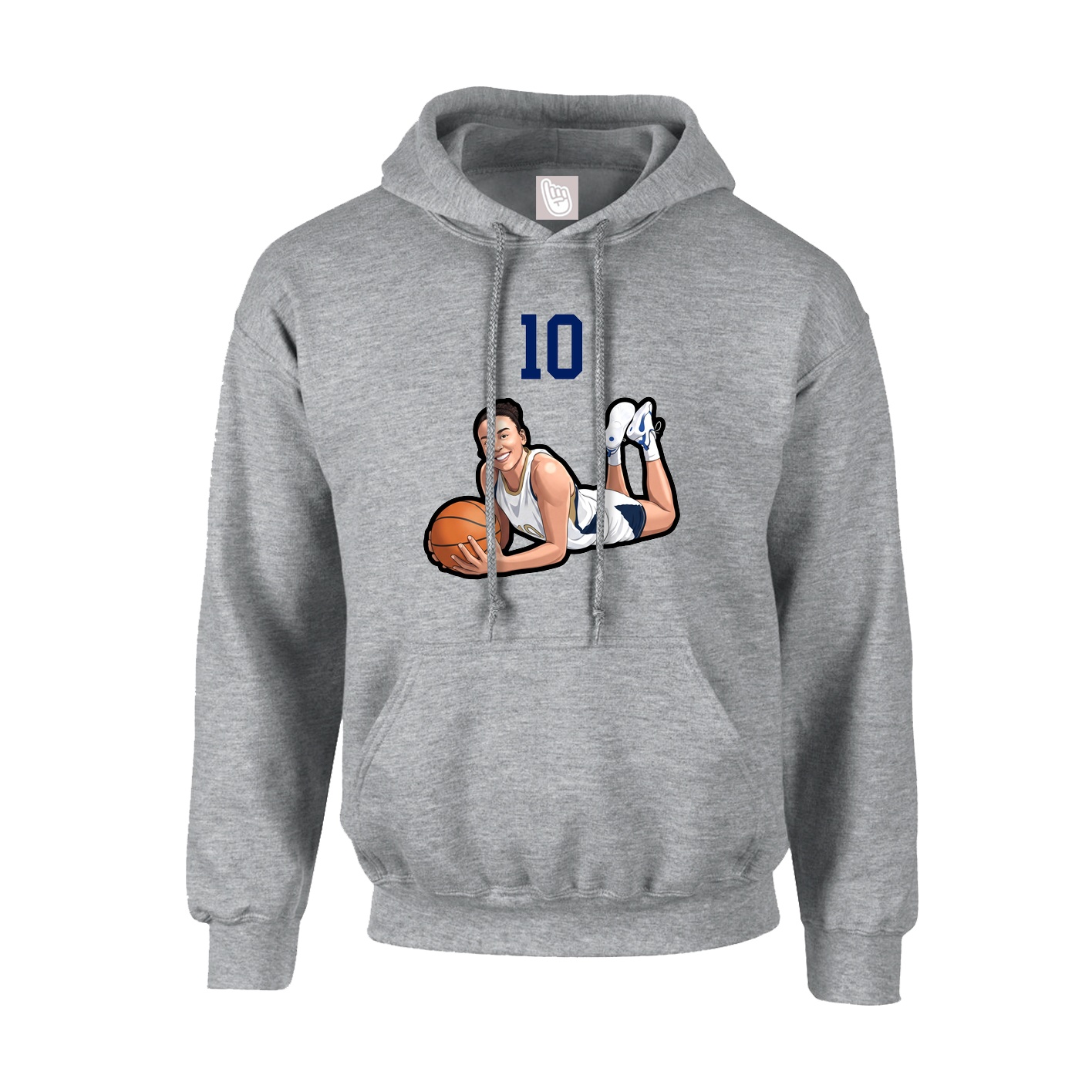 Hoodie — Number Top in Grey