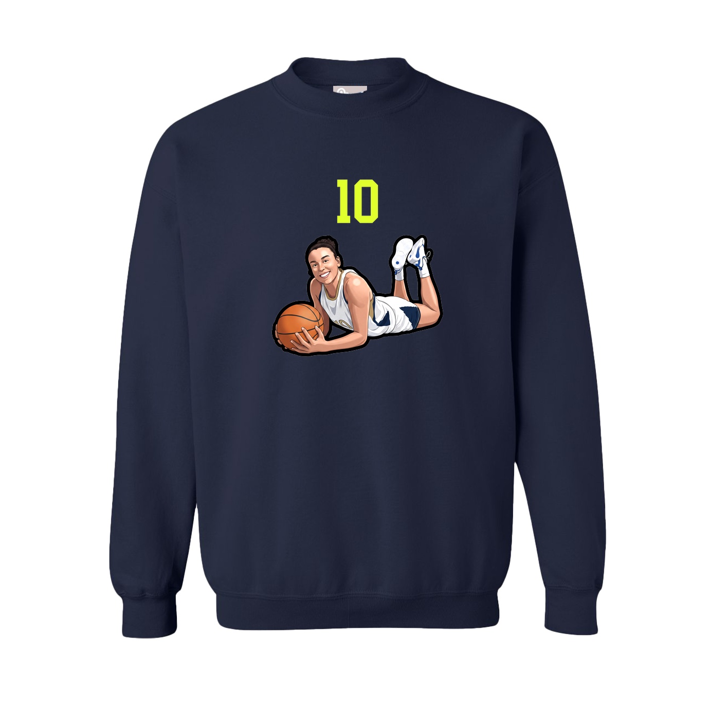 Fleece Crew — Number Top in Navy