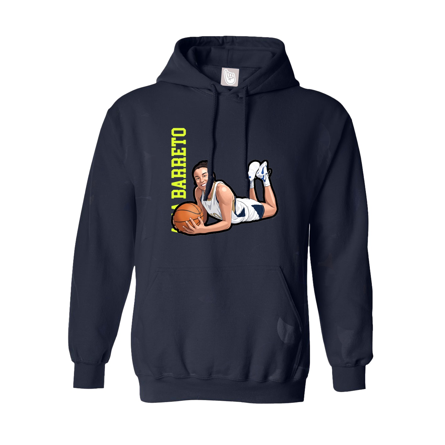 Hoodie — Name Vertical in Navy