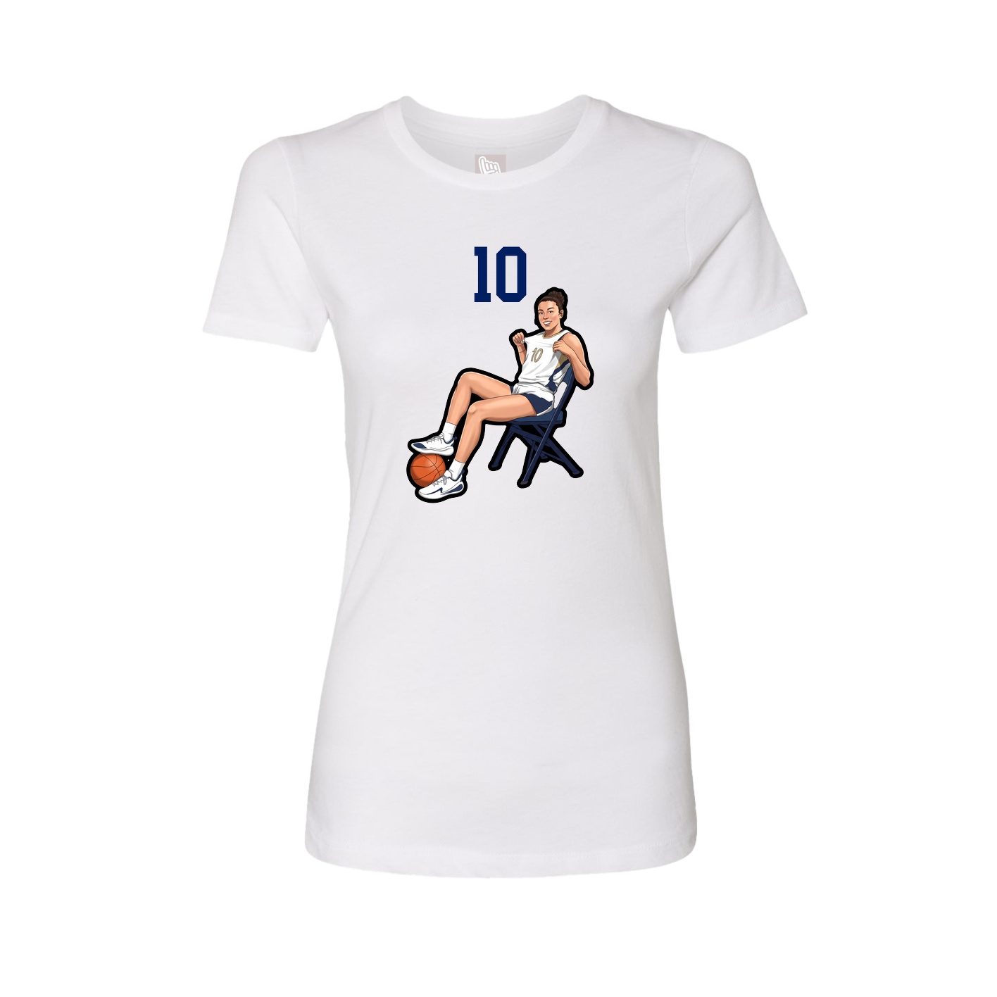 Fitted Women's Tee — Number Top in White