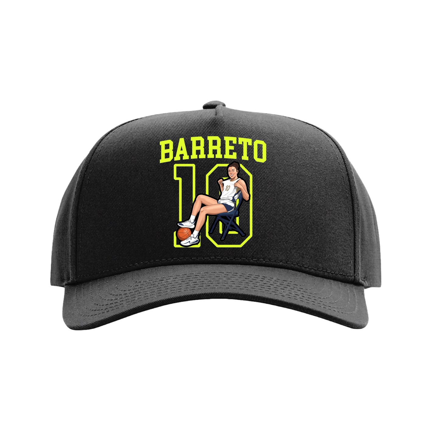 Full Fabric Five-Panel Champ Cap — Shirsey in Black