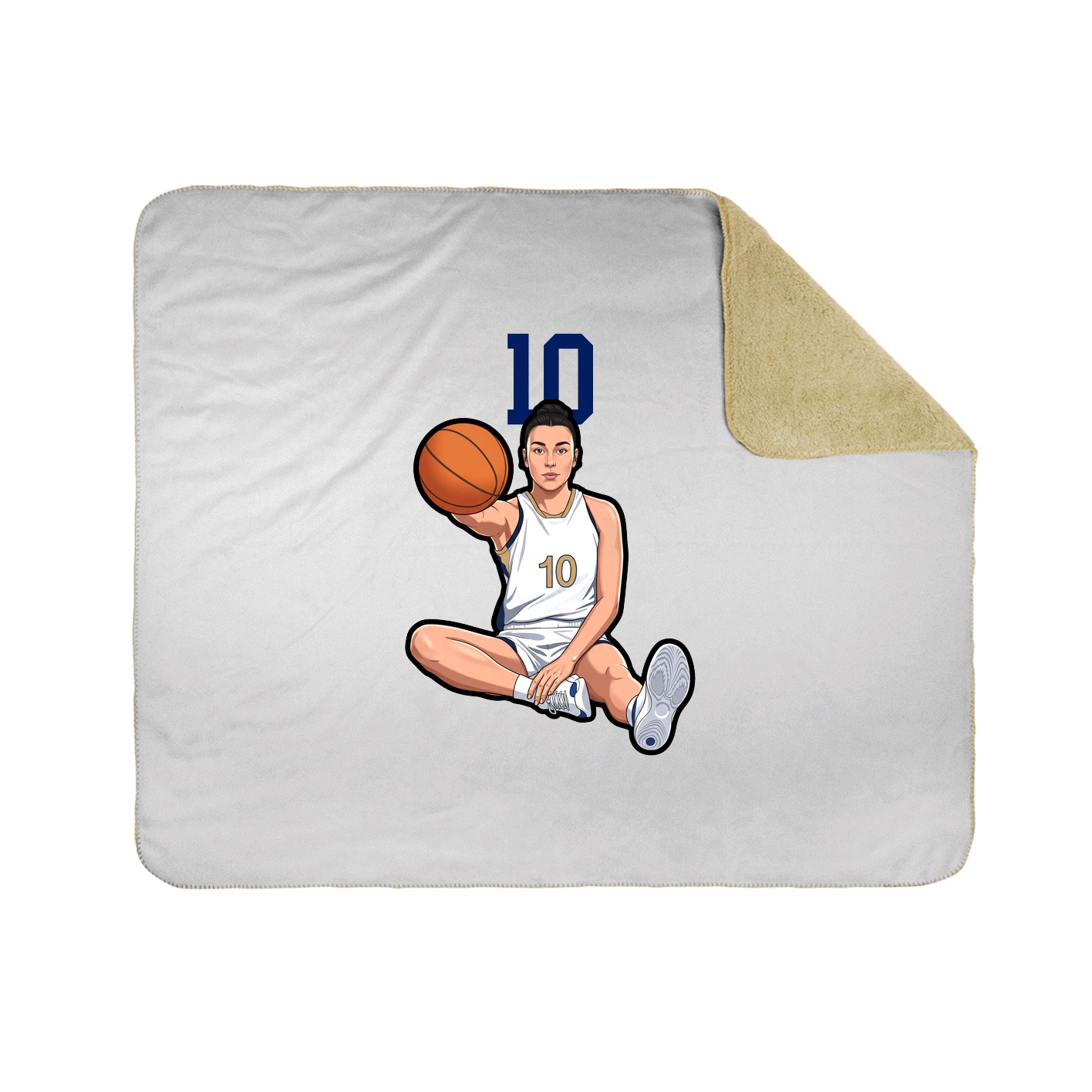 Throw Blanket — Number Top in White