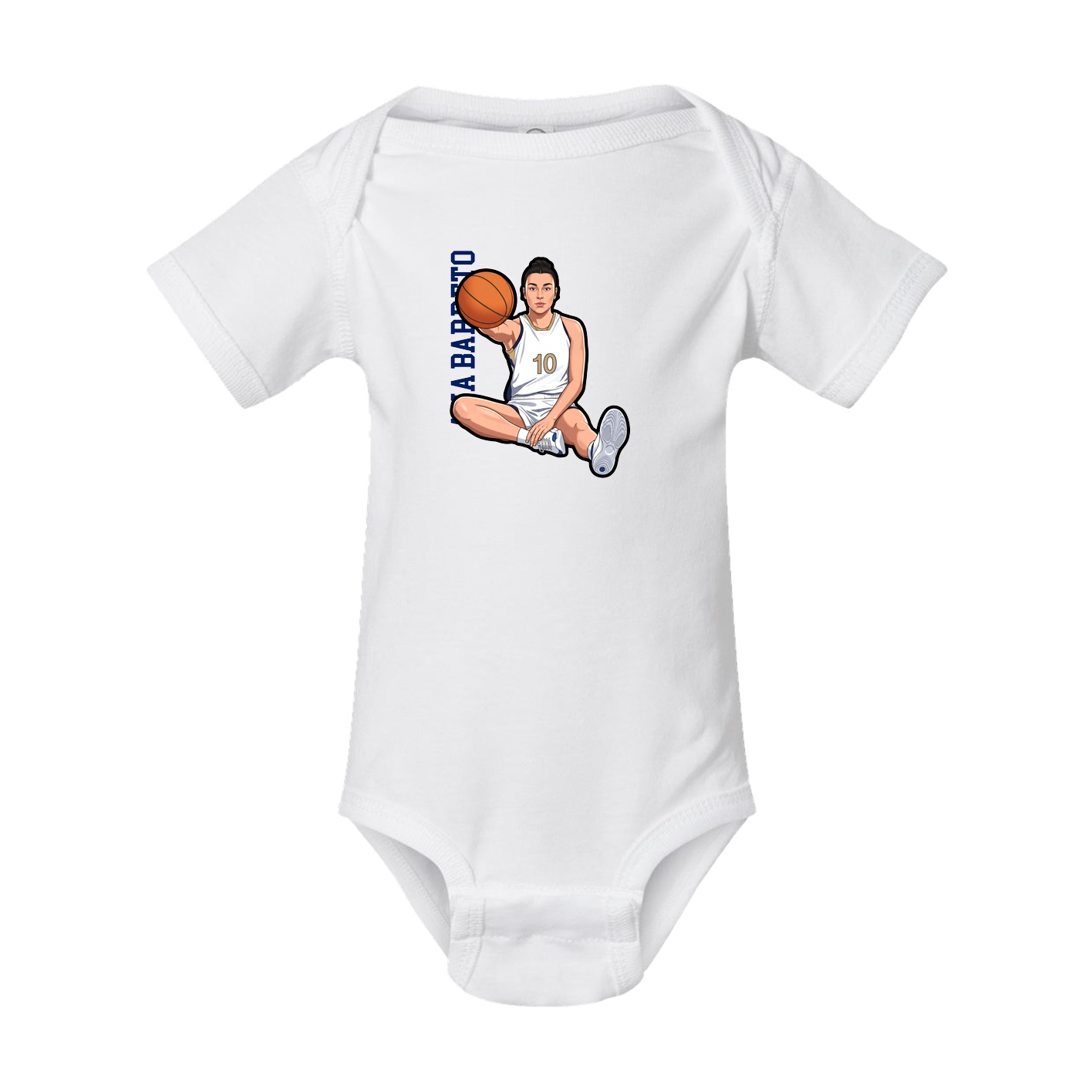 Baby Onesie — Name Vertical in White