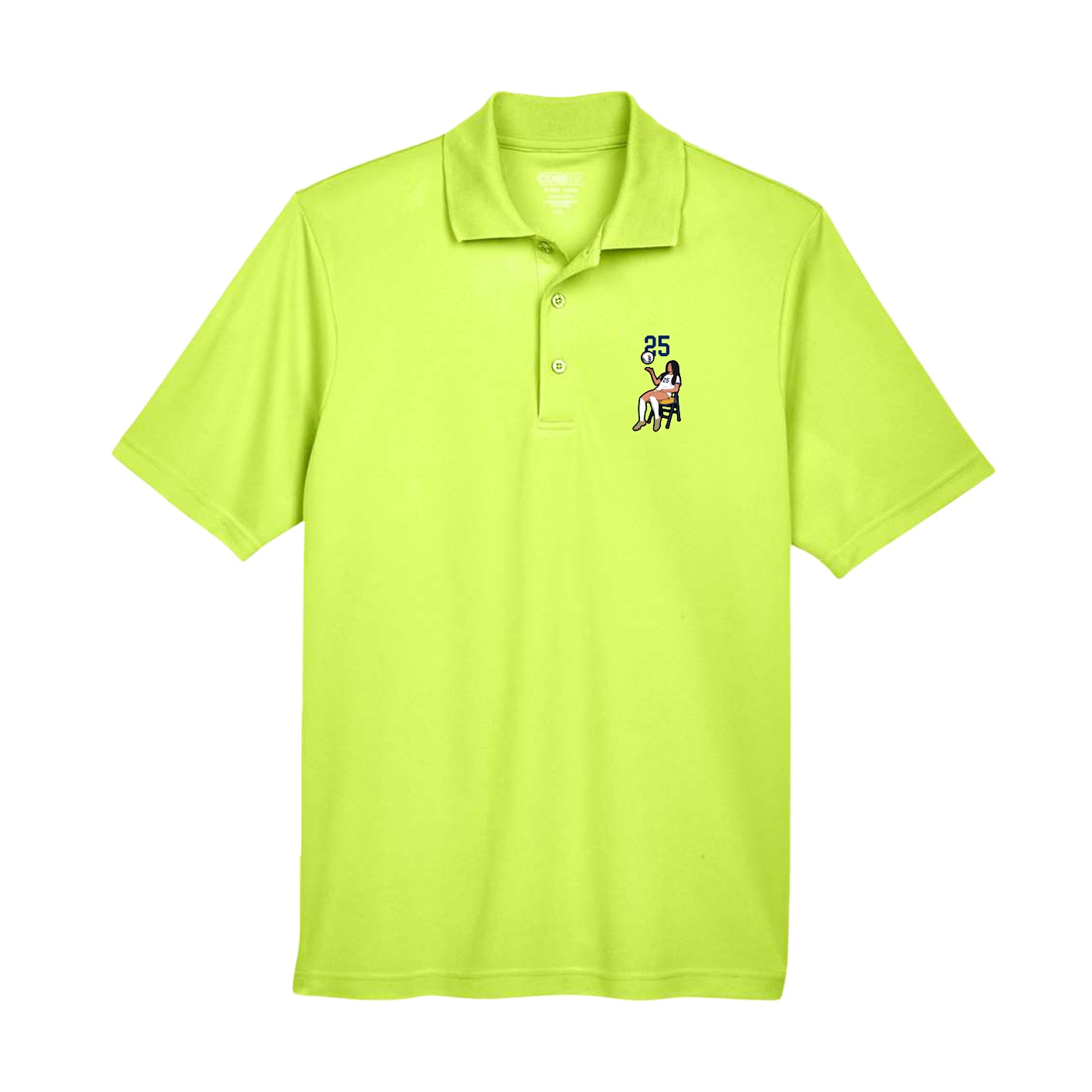 Performance Polo — Number Top in Yellow
