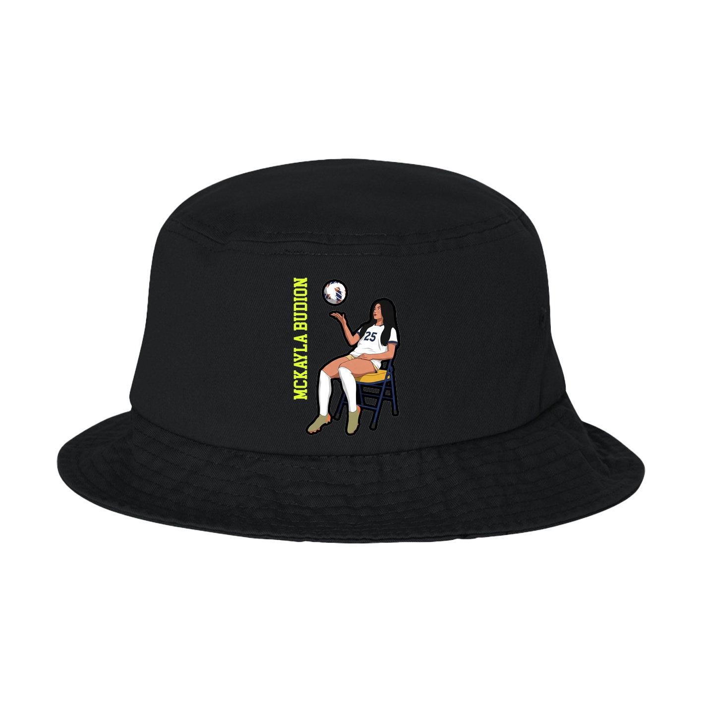 Bucket Cap — Name Vertical in Black