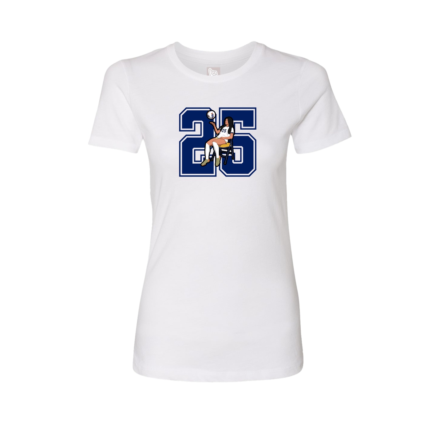 Womens Tee — Number in White