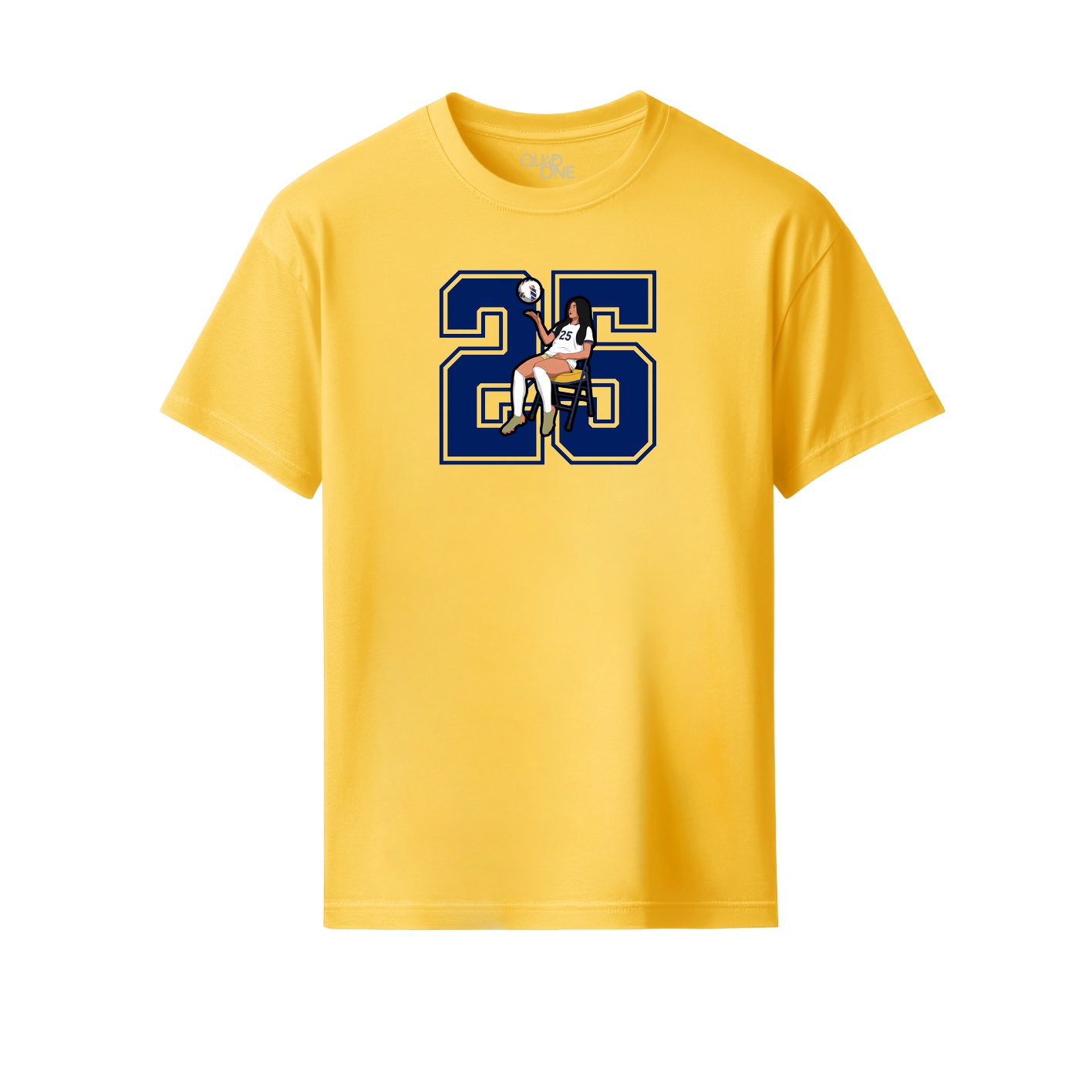 Youth Tee — Number in Yellow