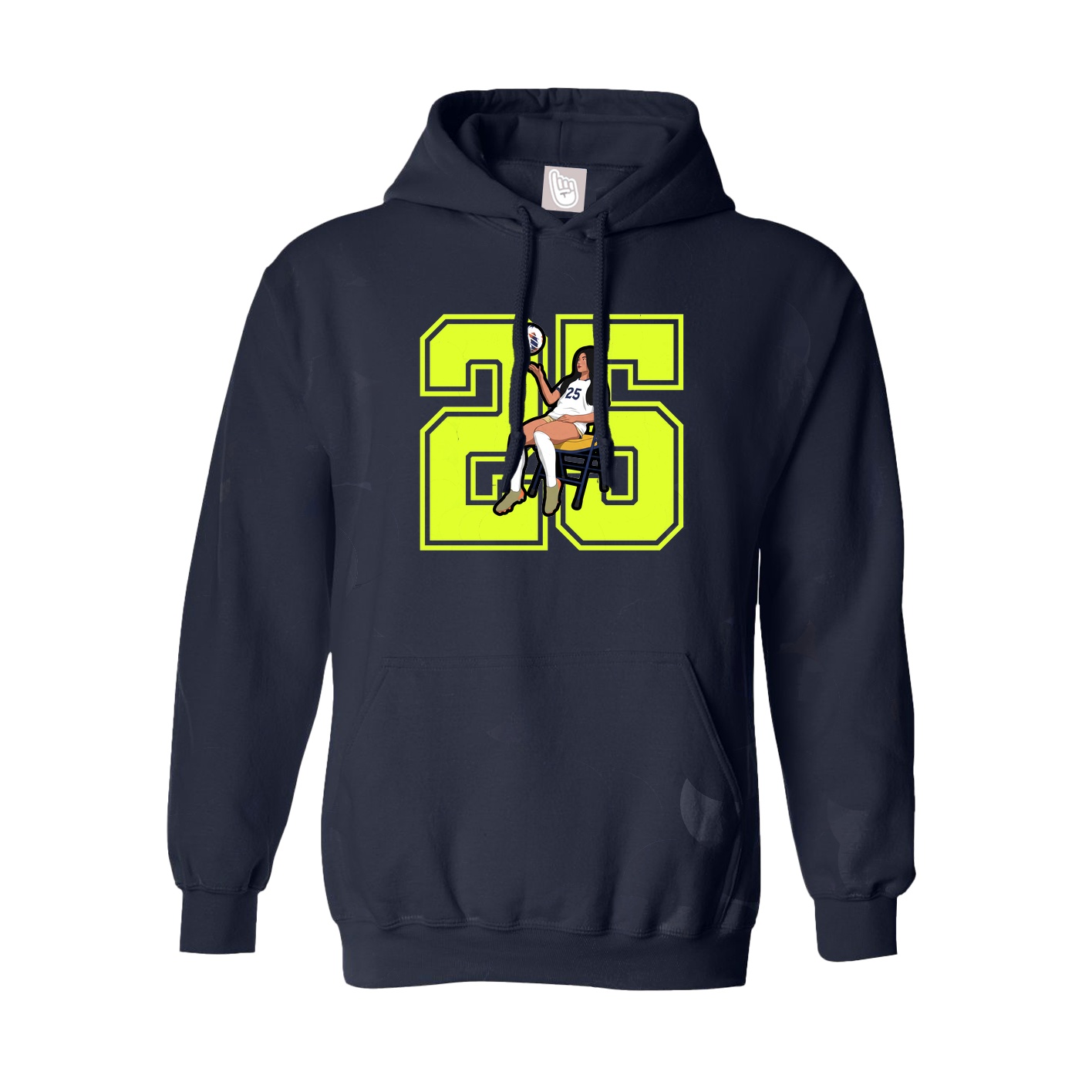 Youth Hoodie — Number in Navy