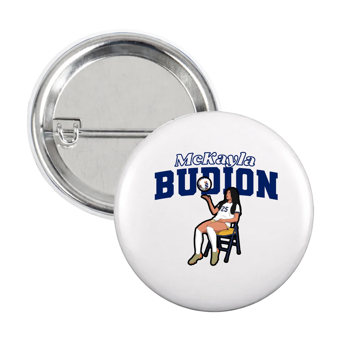Game Day Button — Name Arch in White