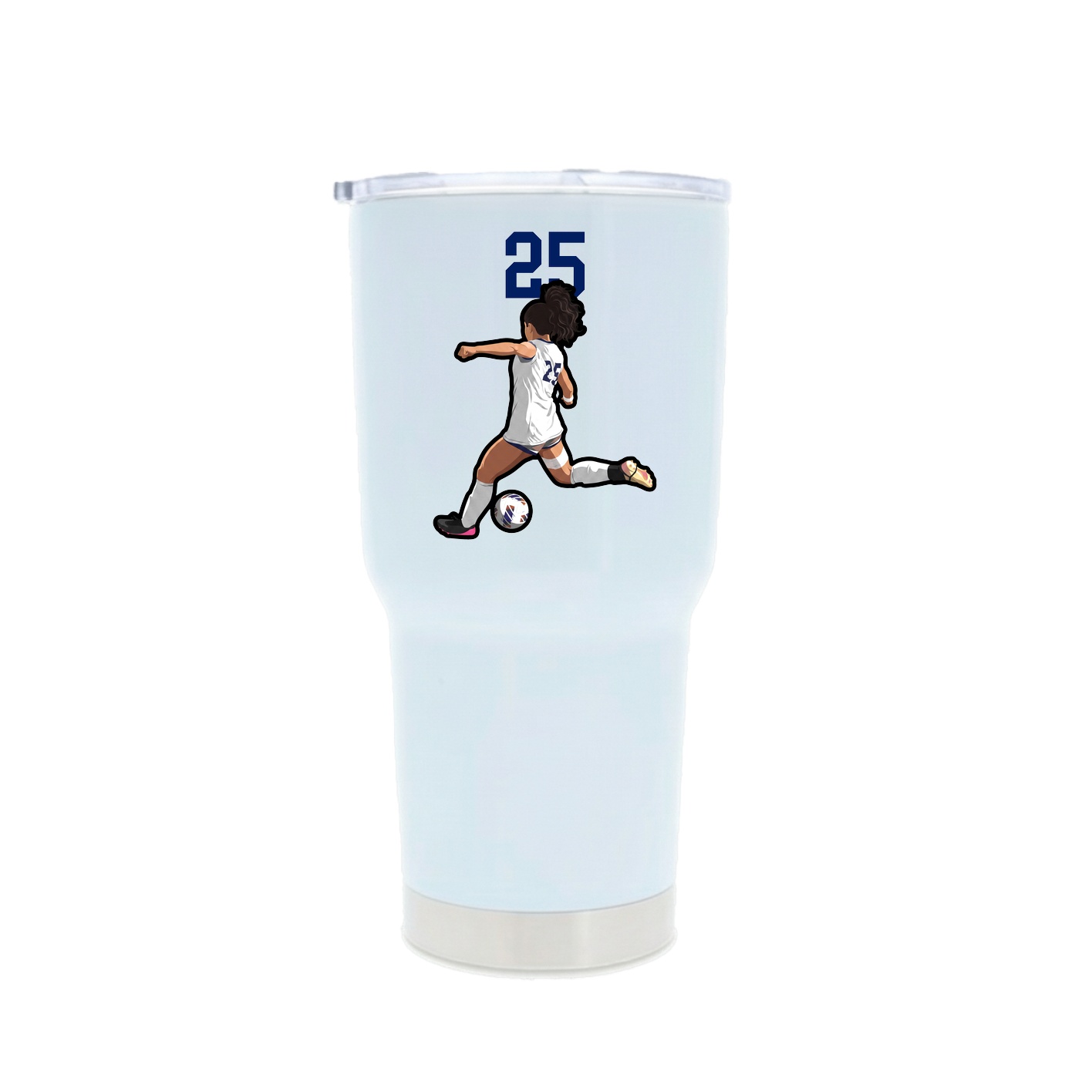 30oz Stainless Steel Tumbler — Number Top in White