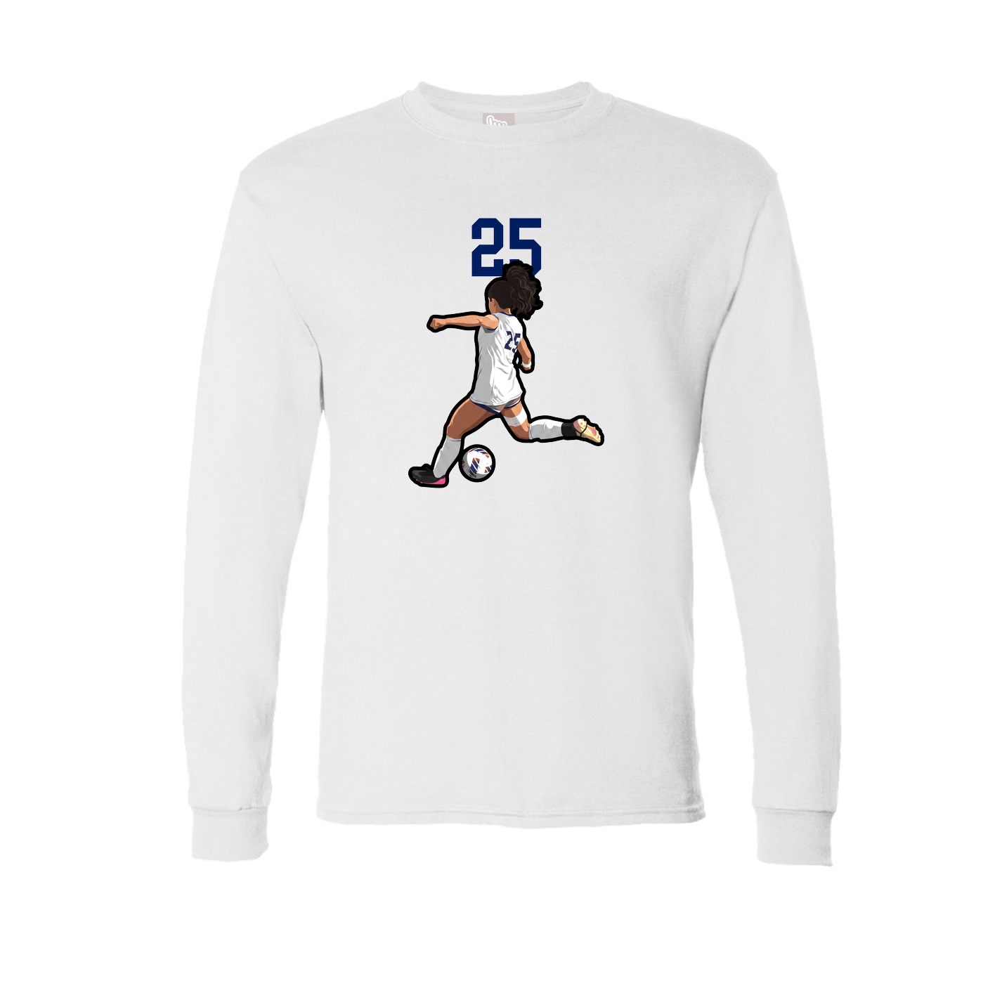 Long Sleeve Tee — Number Top in White