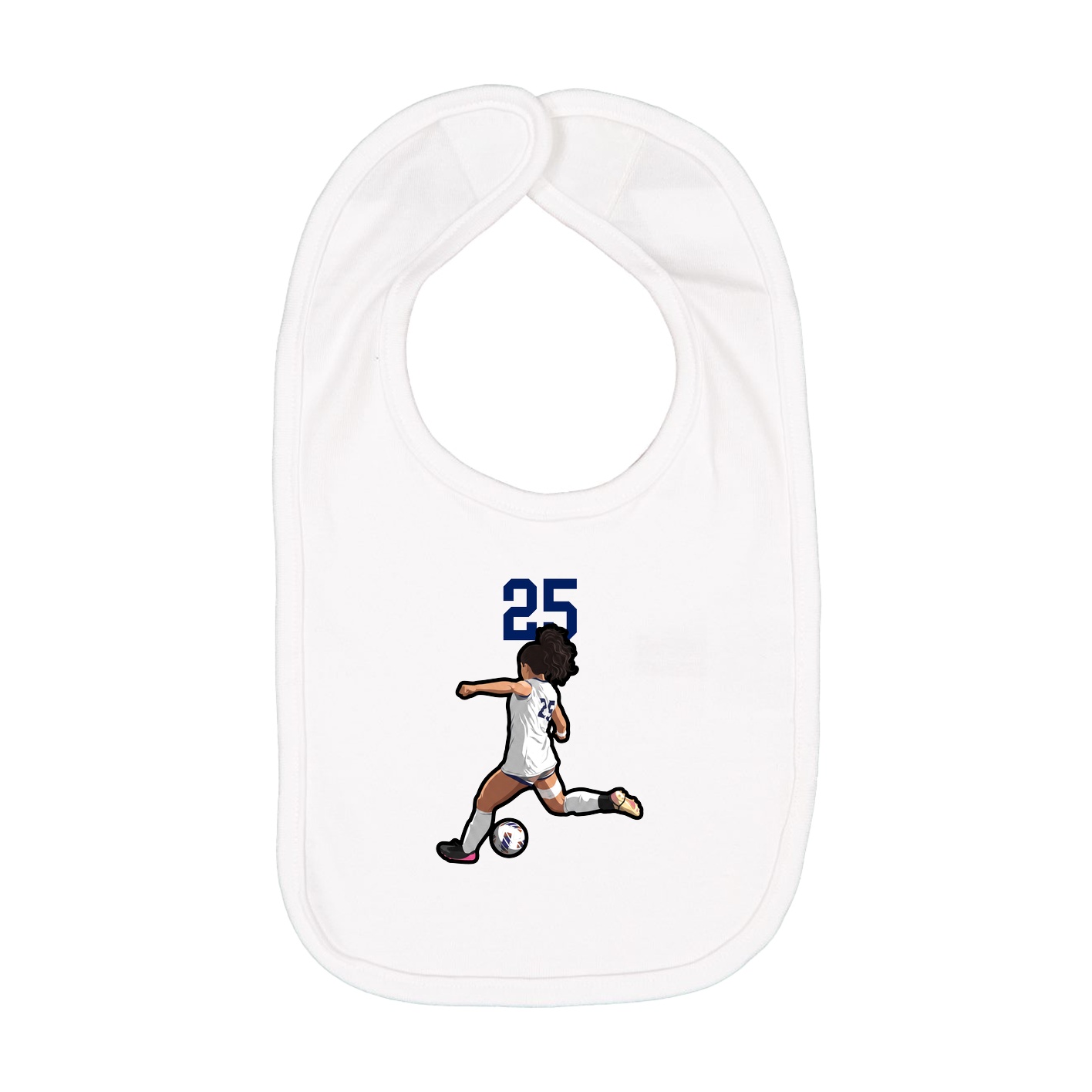 Infant Bib — Number Top in White