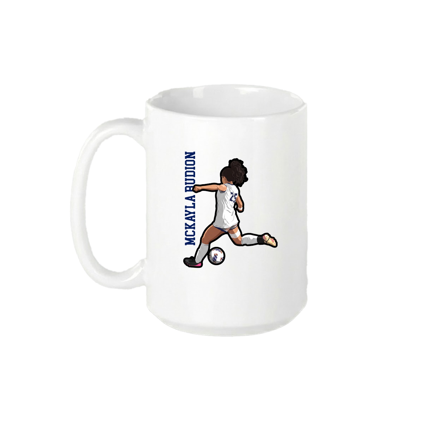 15oz Coffee Mug — Name Vertical in White