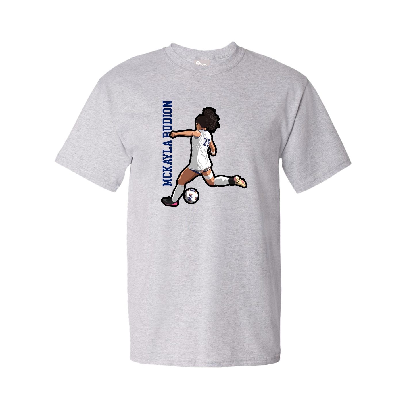 Tee — Name Vertical in Grey
